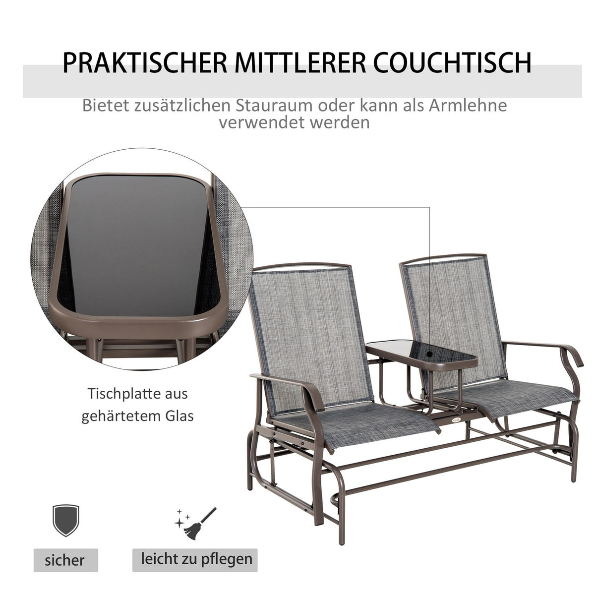 Garden Bench Rocking Chair Bench Rocking Bench Garden Chair With Table Swing Bench 2-Seater