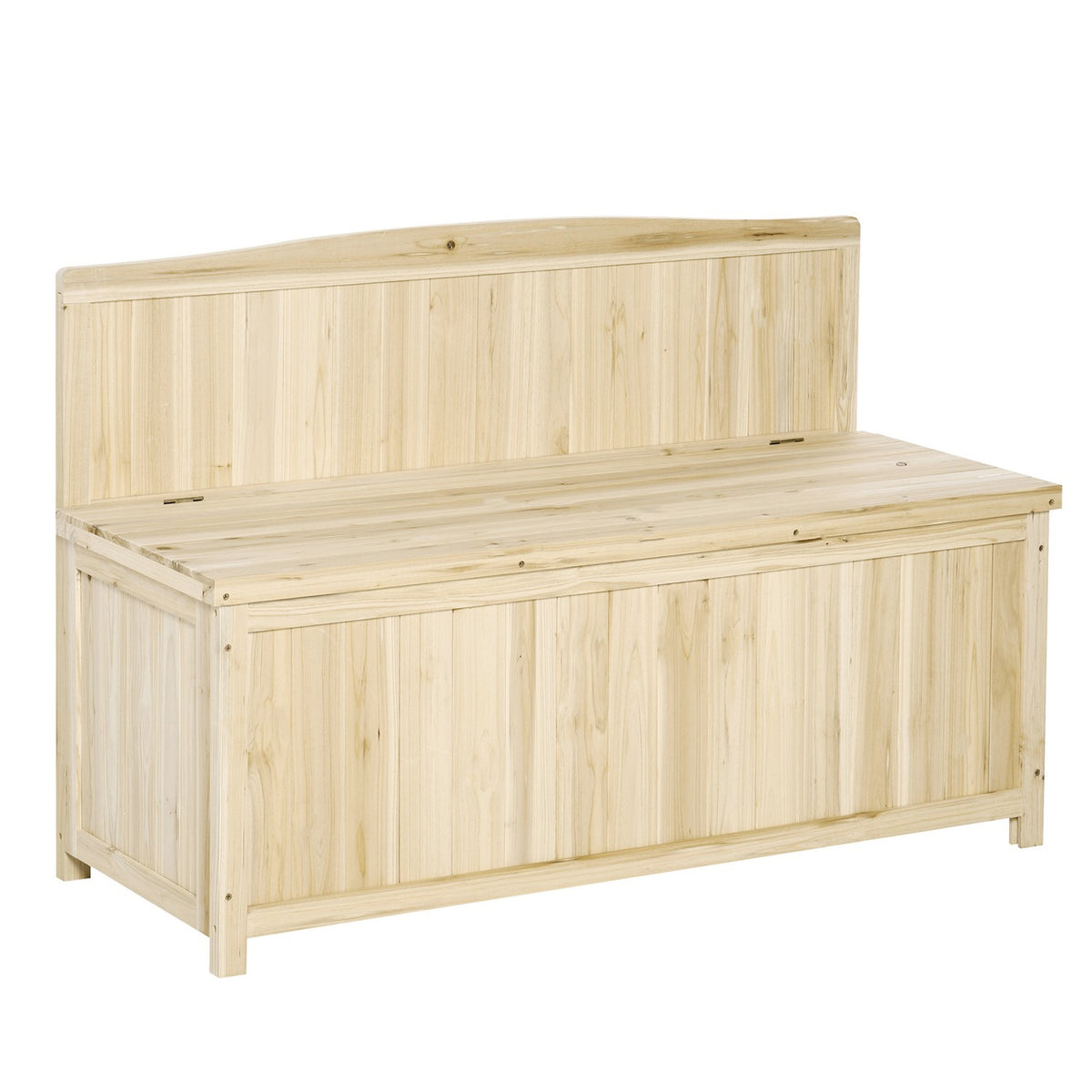 Garden Bench With Storage Space, Chest Bench, 2-Seater, 250 Kg Load Capacity, Natural Fir Wood, 115 X 45 X 75 Cm
