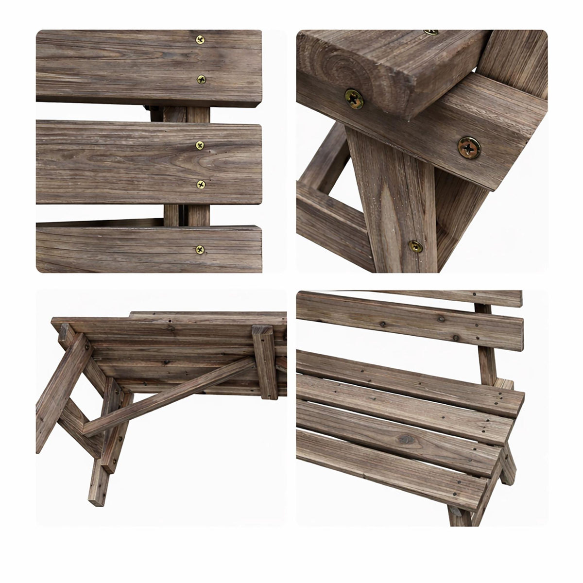Garden Bench with Backrest, Fir Wood – Brown