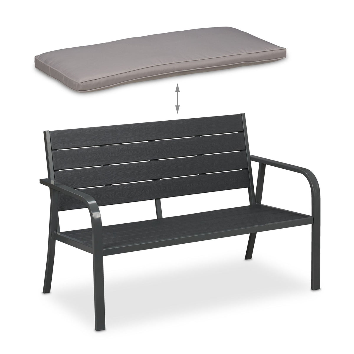 Garden Bench with Cushion – Outdoor 2-Seater
