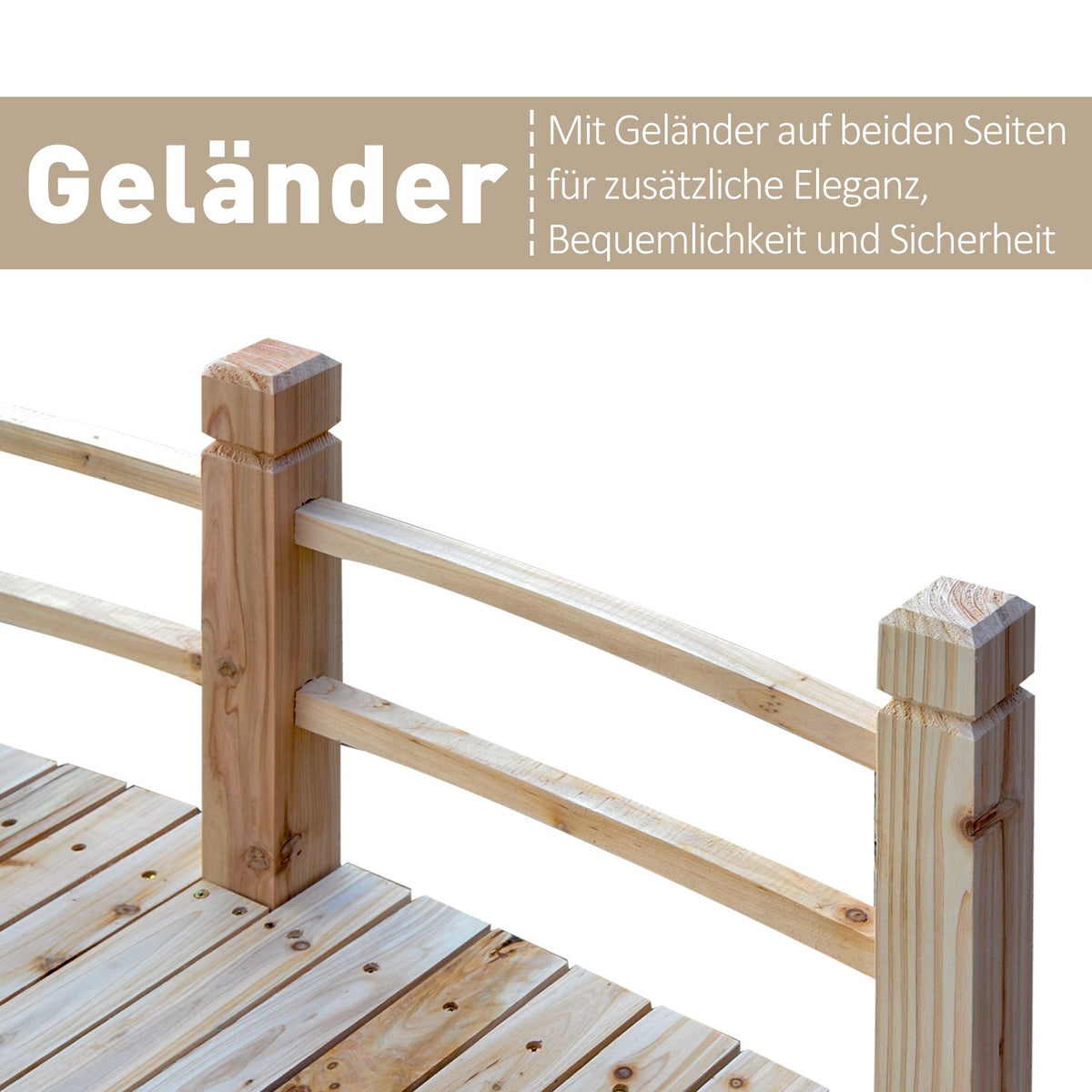 Garden Bridge Wooden Bridge With Railings Up To 180 Kg Of Fir Wood
