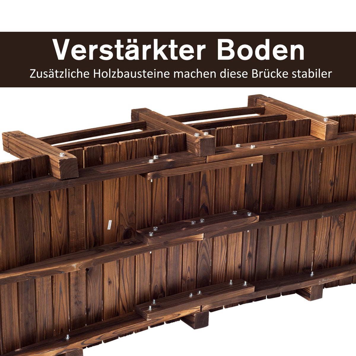 Garden Bridge Wooden Bridge Wooden Bridge Pond Bridge Decorative Bridge With Railing Up To 180 Kg Fir Wood Dark Brown 152.5 X 67 X 48 Cm