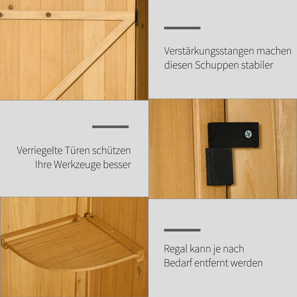 Garden Cabinet, Garden Shed, Tool Shed, Tool Shed With Shelves, Asphalt Roof, Window, Wood, Yellow + Green, 77 X 54.2 X 179 Cm