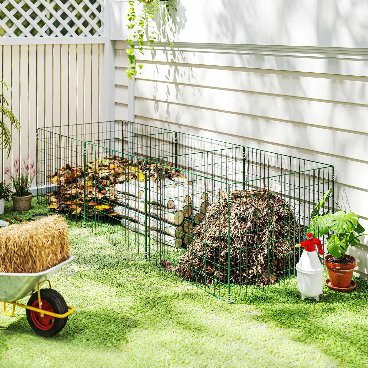 Garden Compost Bin, Steel, 270L, Open Mesh Design
