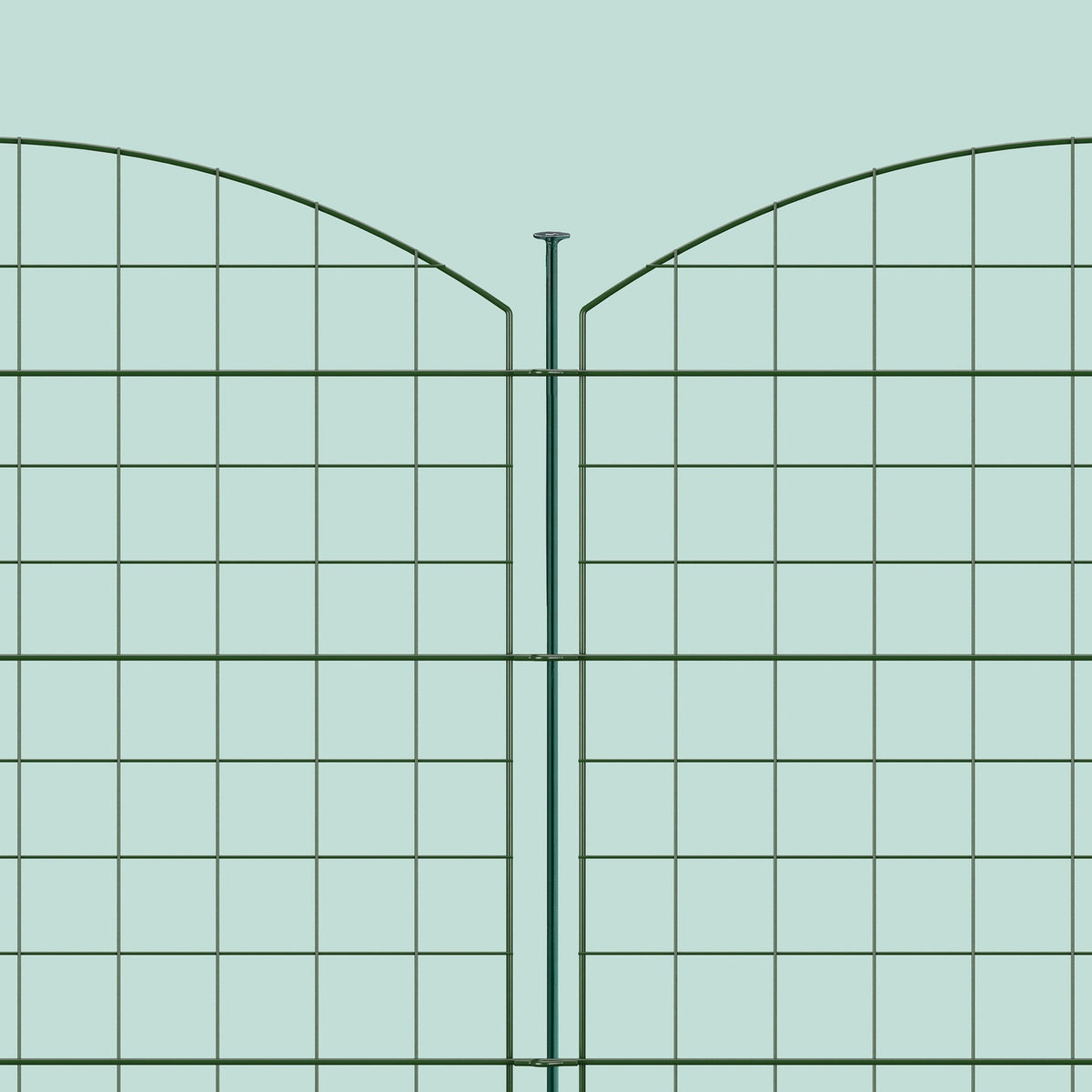 Garden Fence, 5 Arched Panels, Metal Border