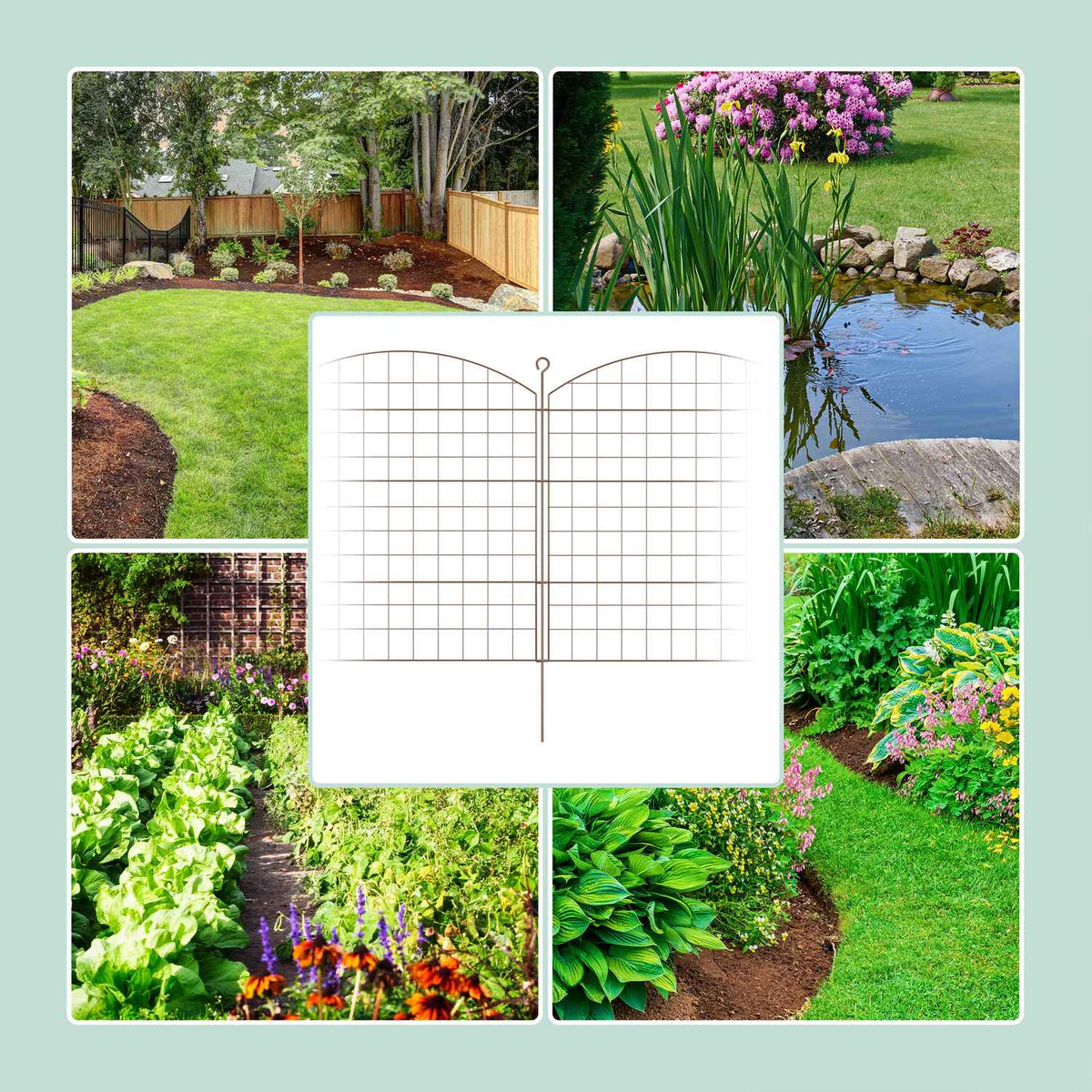 Garden Fence with Arch – Metal Pond Protection Fence