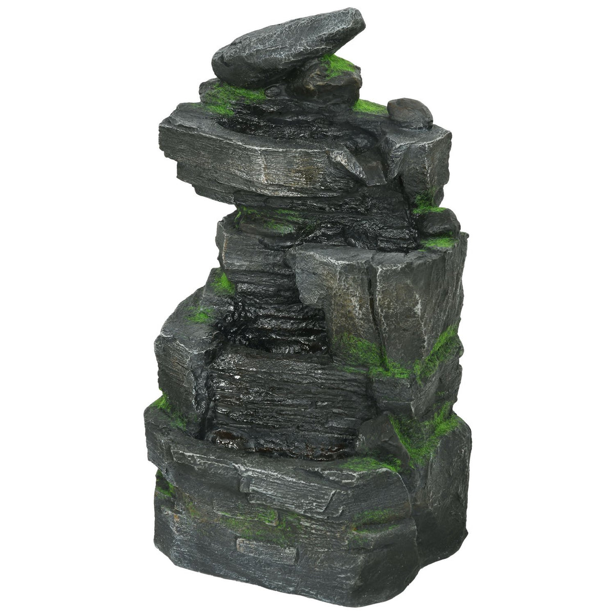 Garden Fountain Solar Fountain 4 Levels Led Lighting Decorative Fountain Garden Balcony Synthetic Resin 34X28X57Cm