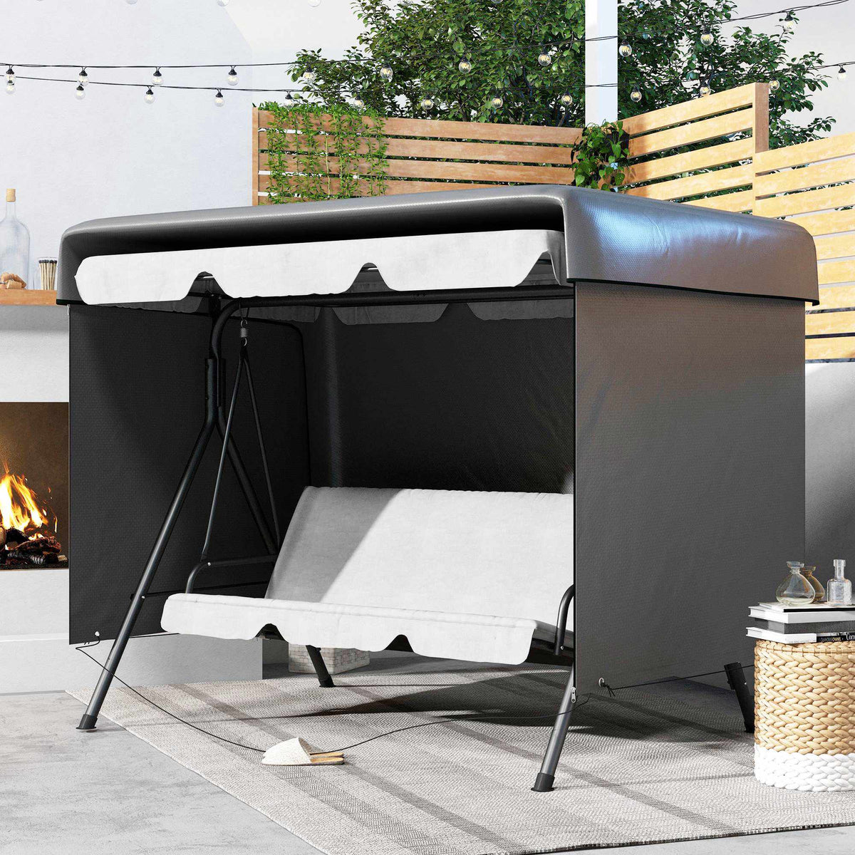 Garden Furniture Cover, Waterproof PE, 215x155x150 cm