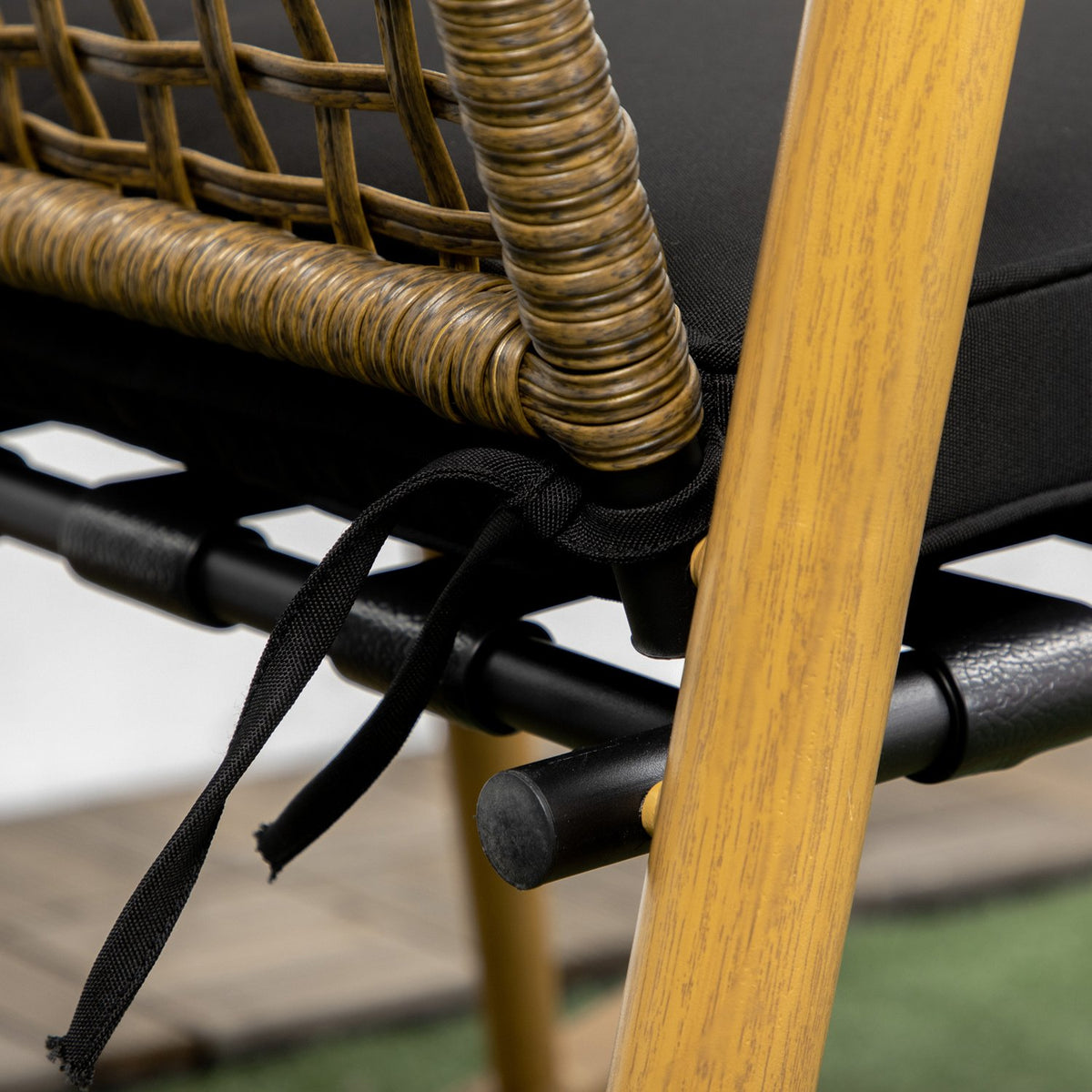 Garden Furniture Set For People, 2 Rocking Chairs, 1 Side Table, Robust Polyrattan, Including Seat Cushions