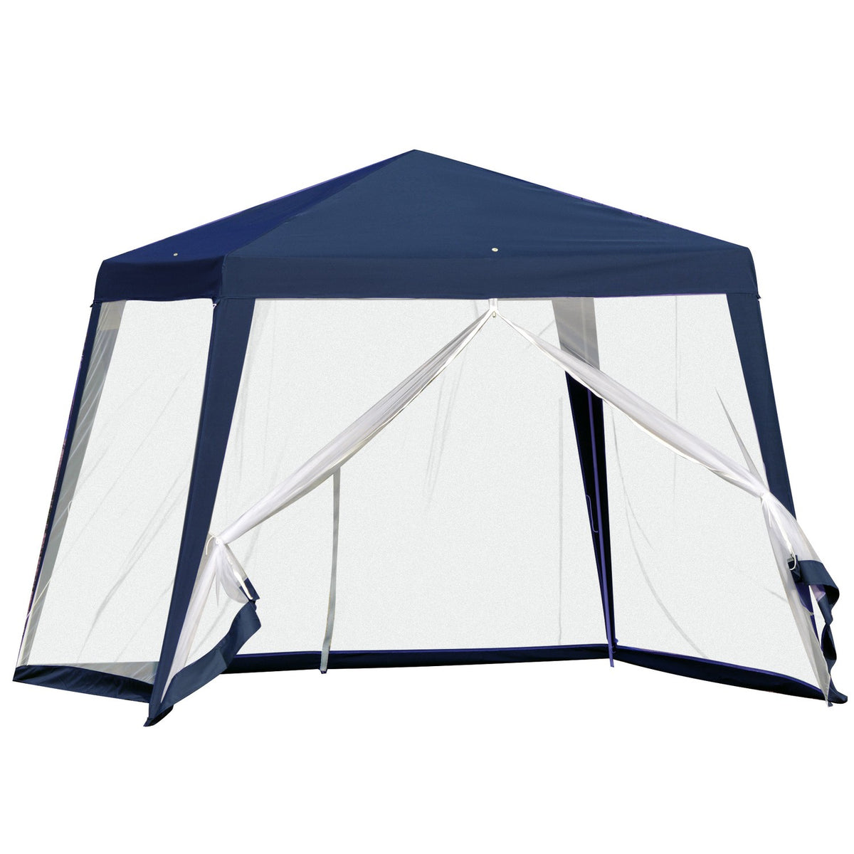 Garden Gazebo Marquee Party Tent Weatherproof Mosquito Net Metal Polyester Blue 3X3M