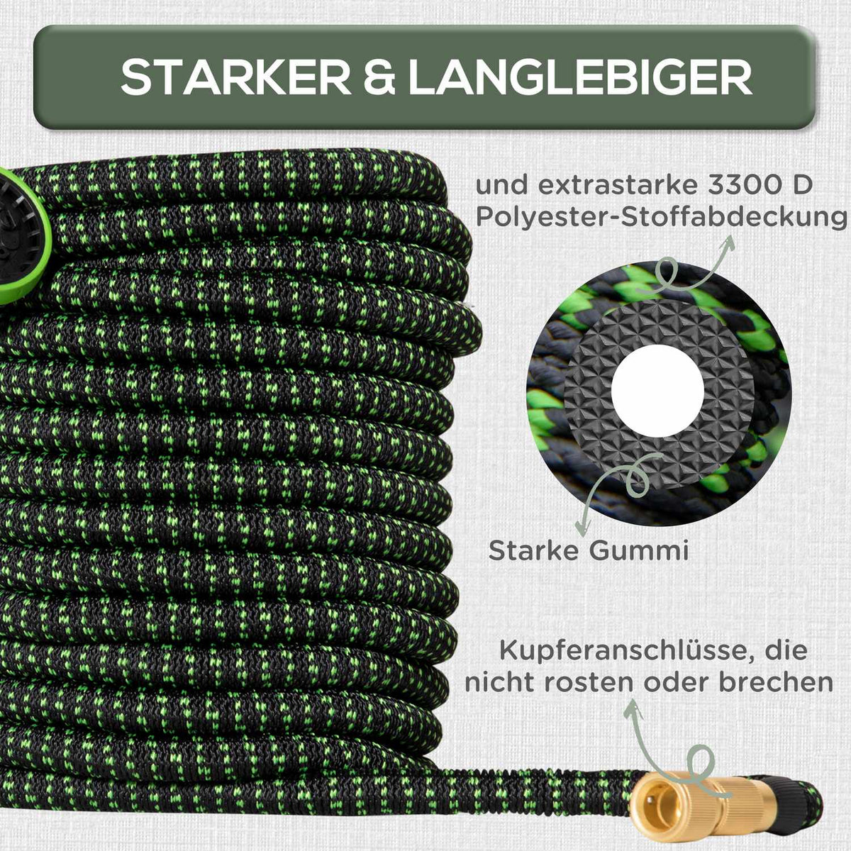 Garden Hose Flexible 30M 10 Functions Spray Nozzle 1/2 & 3/4 Inch Connection Stretchable