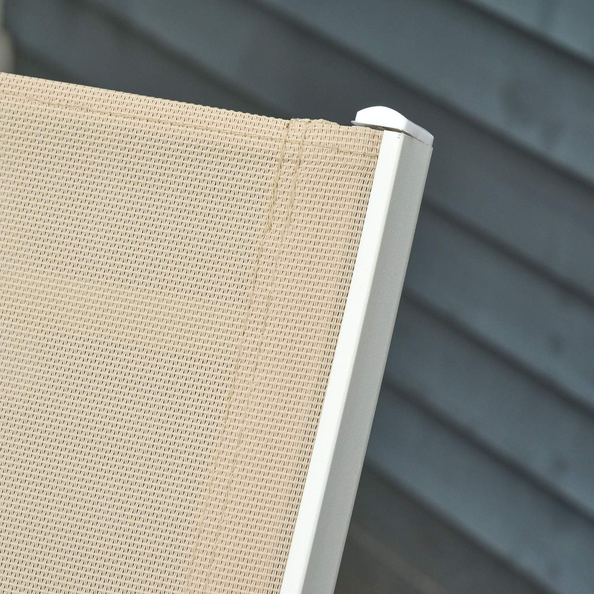 Garden Lounger 5-Step Backrest Aluminum Cream White 169X65X102Cm