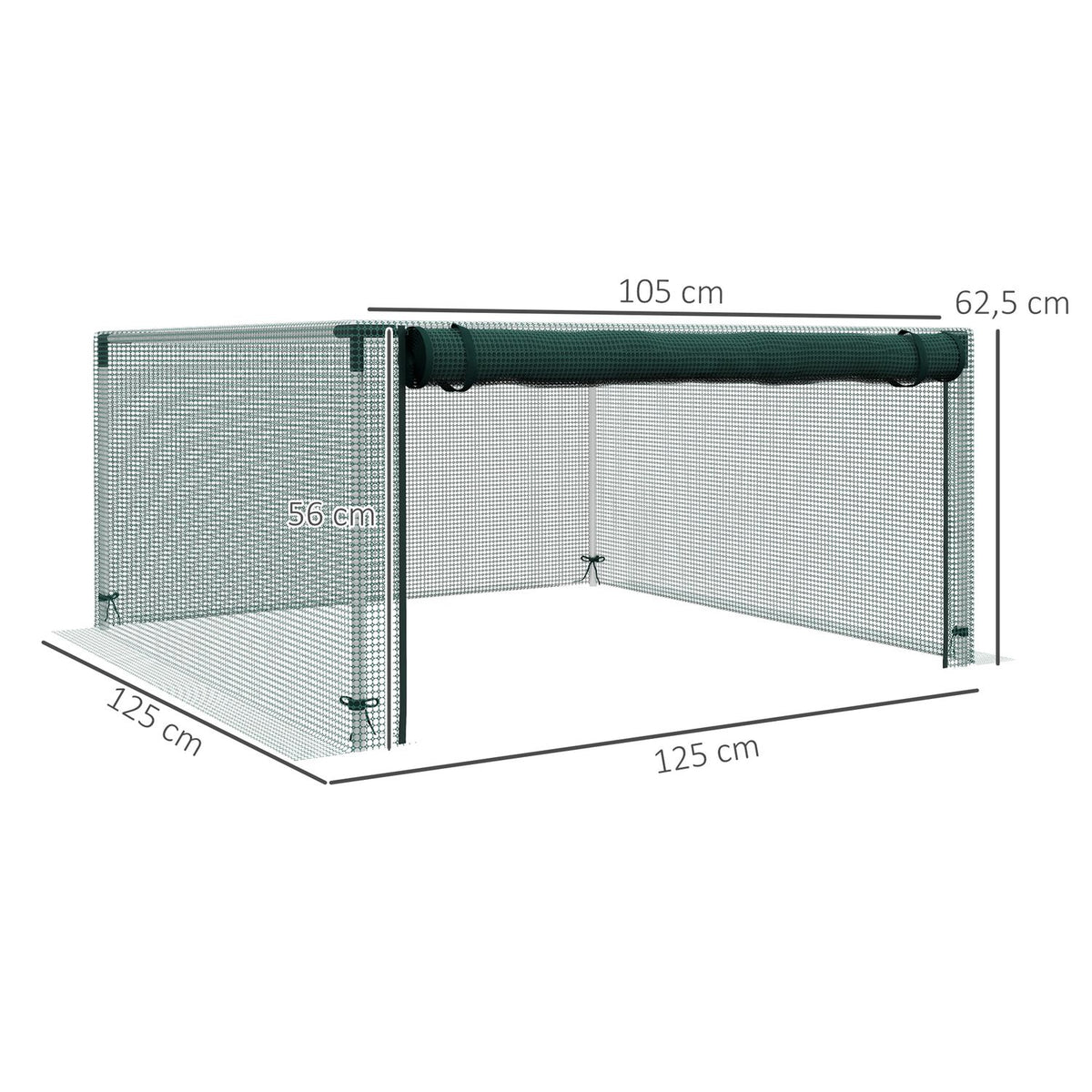 Garden Net Insect Protection Net Zip Door Windproof Steel Green 1.25X1.25M