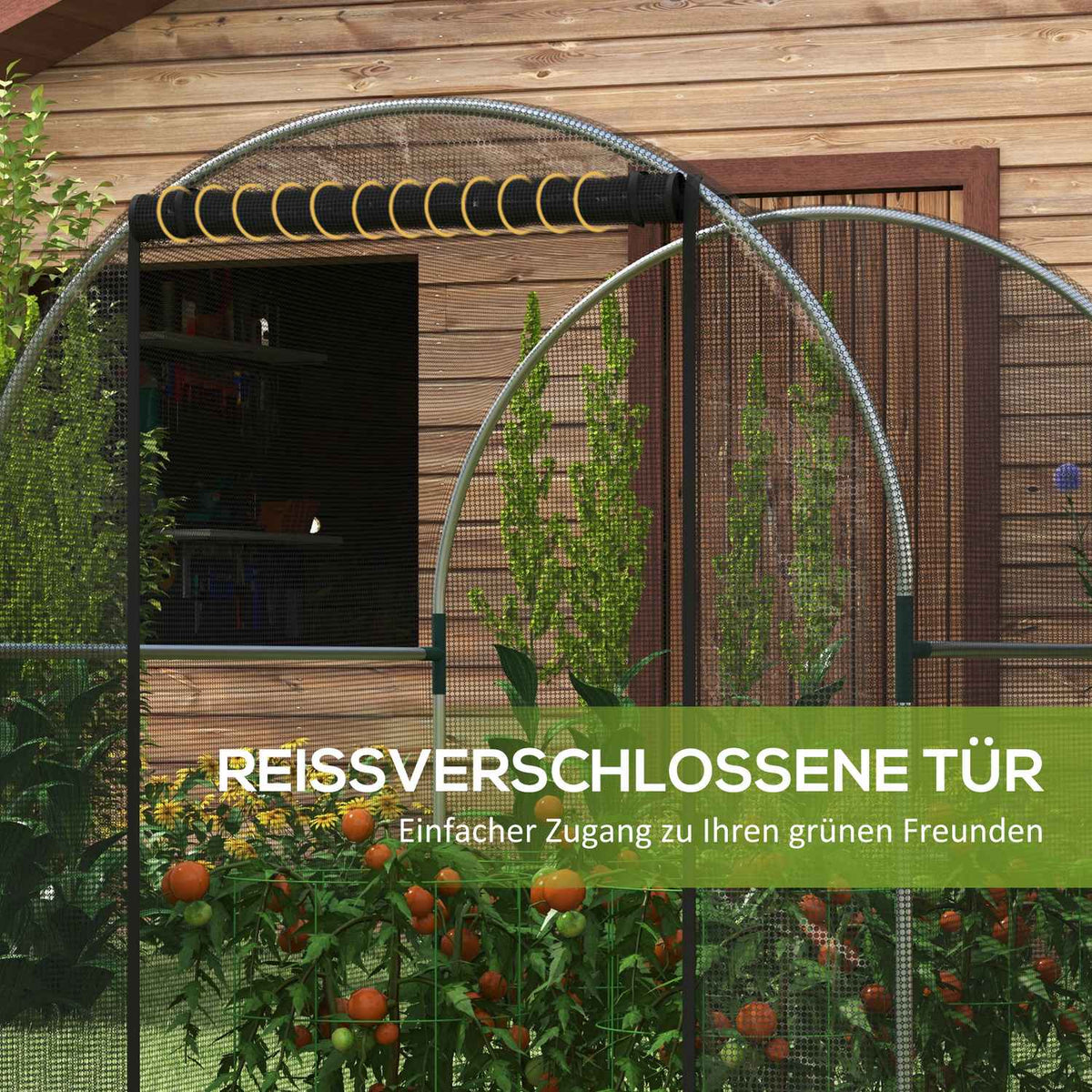 Garden Net Plant Protection Tent Door Insect Protection Steel Black 1.2X1.5X1.5M
