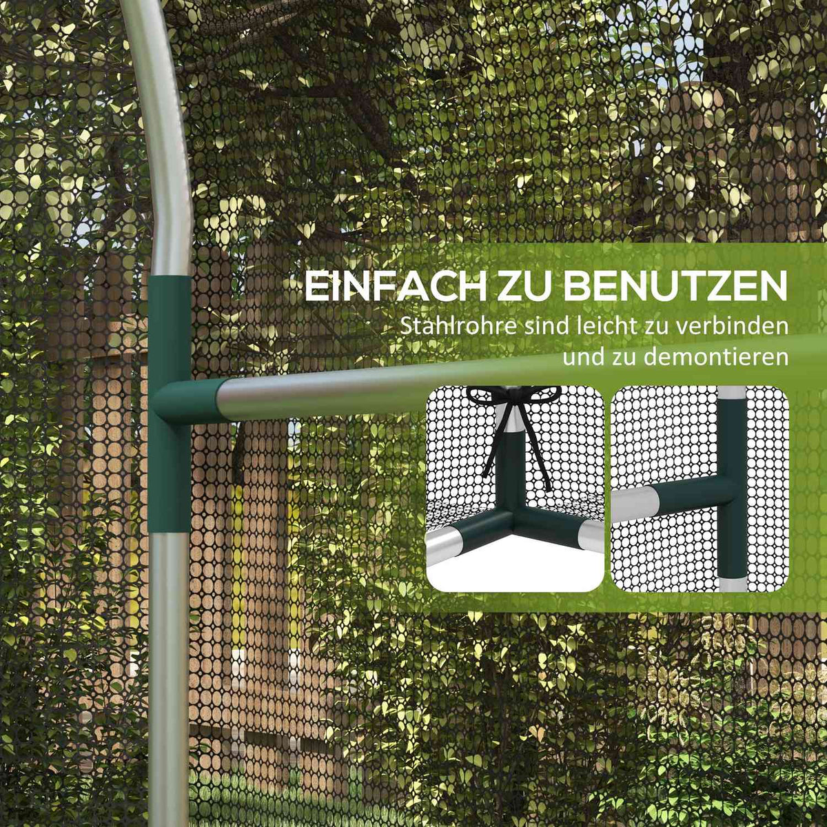 Garden Net Plant Protection Tent Door Insect Protection Steel Black 1.2X1.5X1.5M