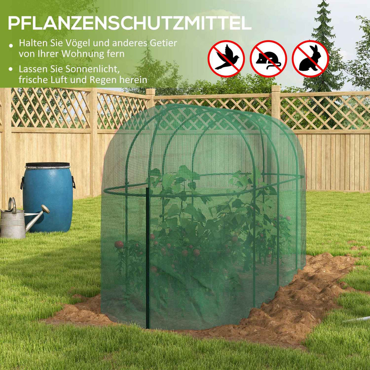 Garden Net Plant Protection Tent Insect Protection Windproof Pest Protection Steel Green 3X1M