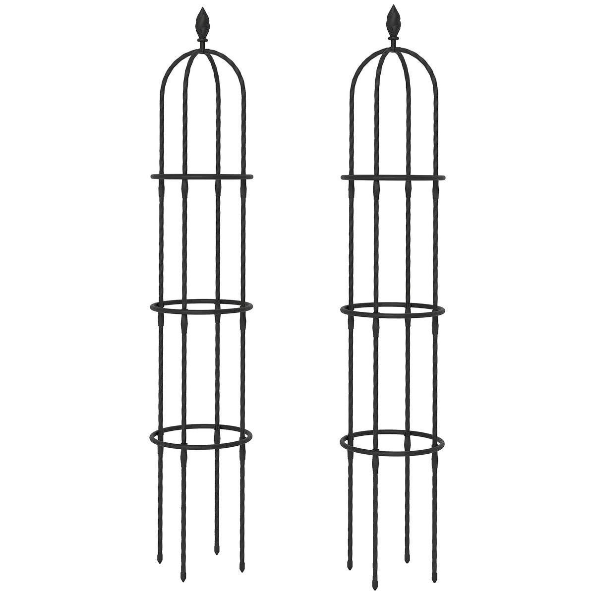 Garden Obelisk Trellis Set, 174 cm Steel, 2-Pack