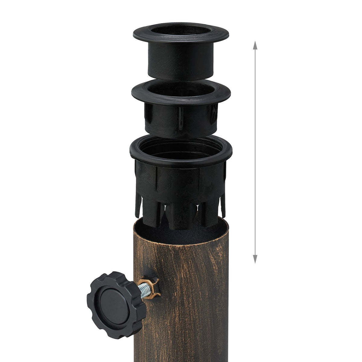 Garden Parasol Base, Fits Poles Ø34-48mm, Heavy Duty
