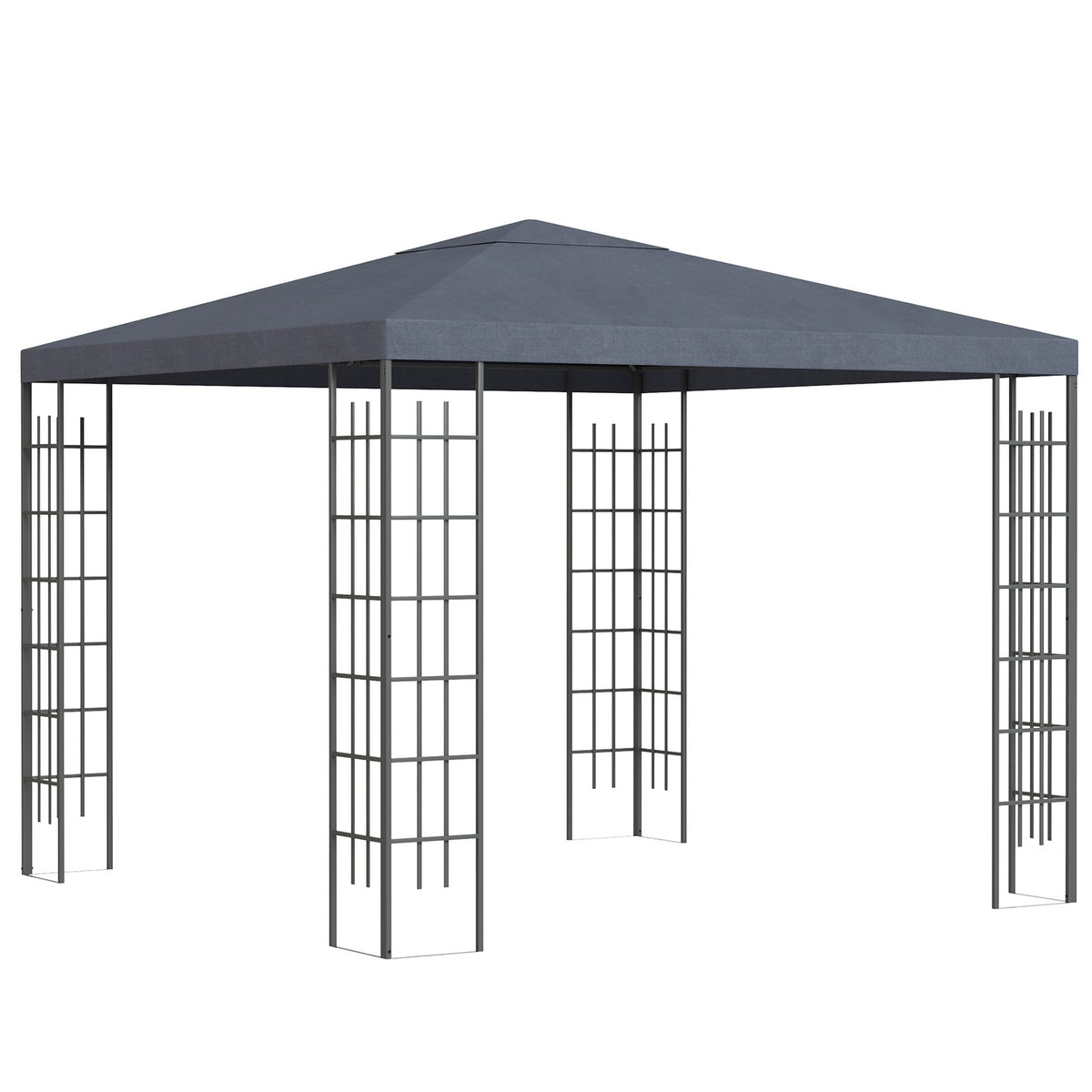 Garden Pavilion 3X3M Stable Pavilion Garden Tent, Marquee, Party Tent, Steel, Polyester, Grey