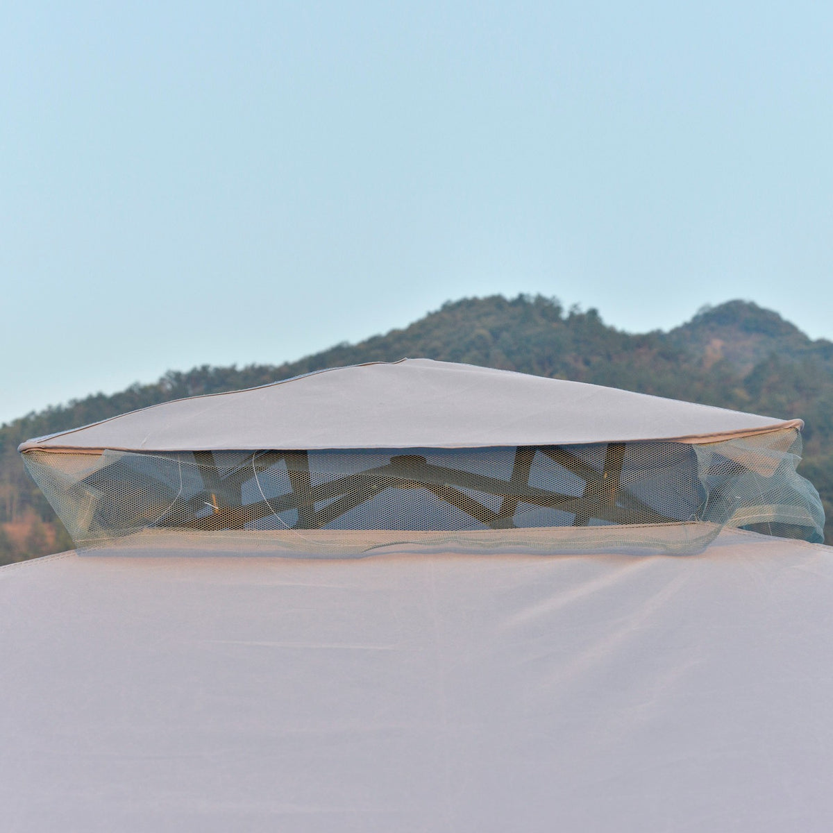 Garden Pavilion Gazebo Garden Tent Party Tent With 4 X Side Walls Weatherproof Metal Polyester Light Gray 3 X 3 X 2.6 M