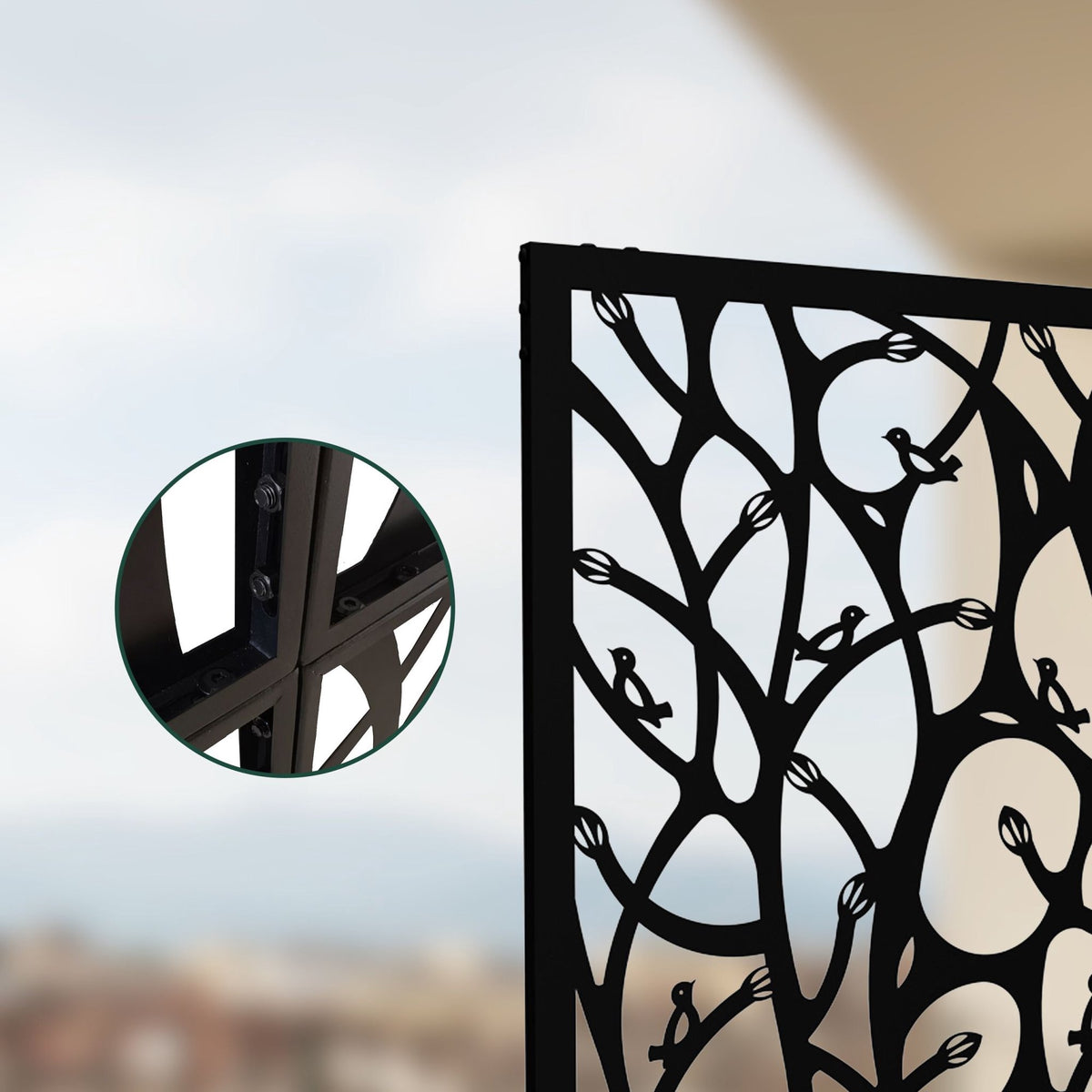 Garden Privacy Screen – Metal Vine Design, Outdoor Use