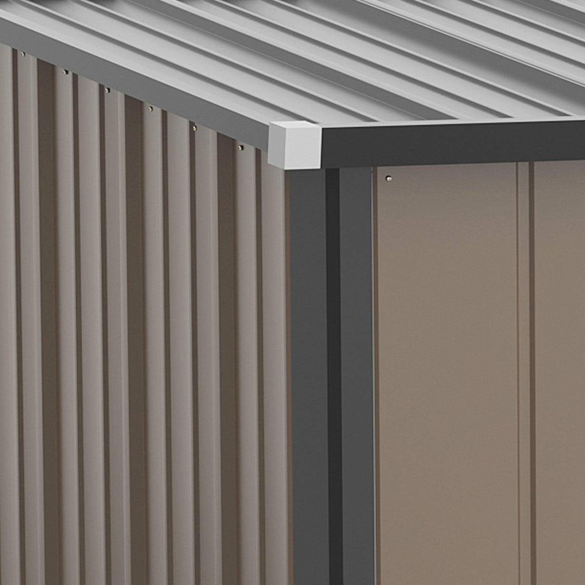 Garden Shed 1.34 M² Tool Shed With Pent Roof Made Of Galvanized Steel, 161.5X94.5X196Cm, Brown
