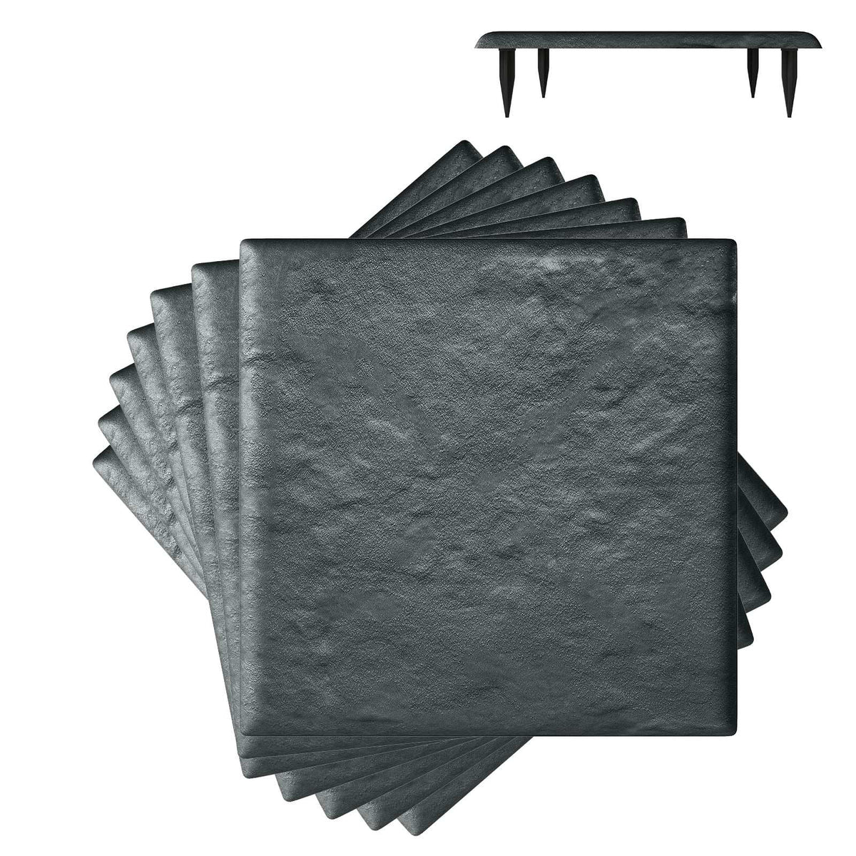 Garden Stepping Stones Set, 8 Pieces, 39.5 cm, Grey