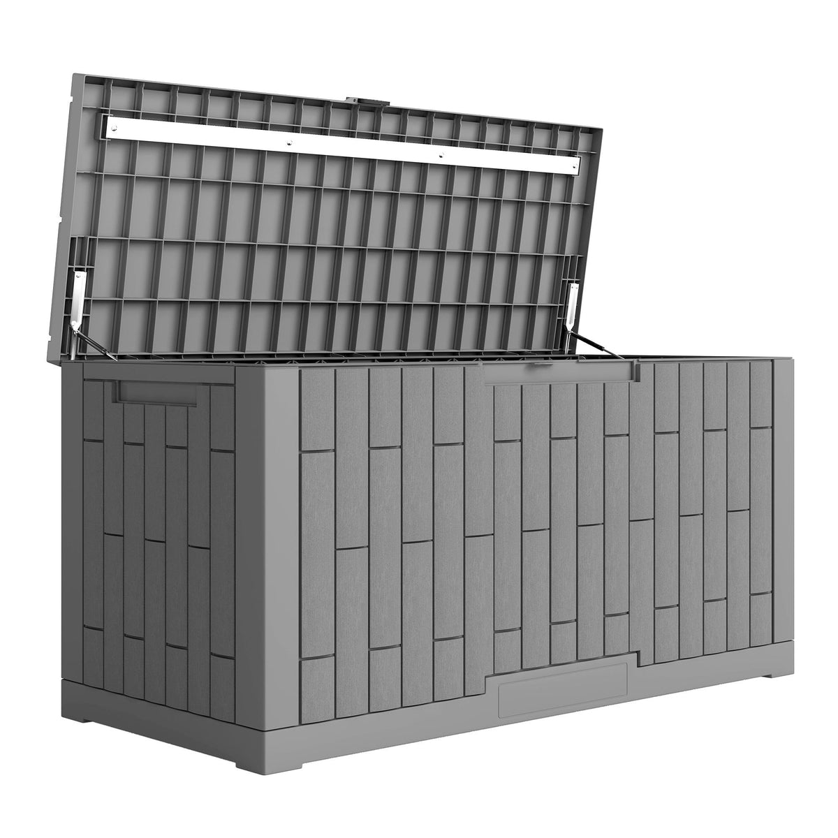 Garden Storage Box, 379L, Waterproof, Lockable, Grey