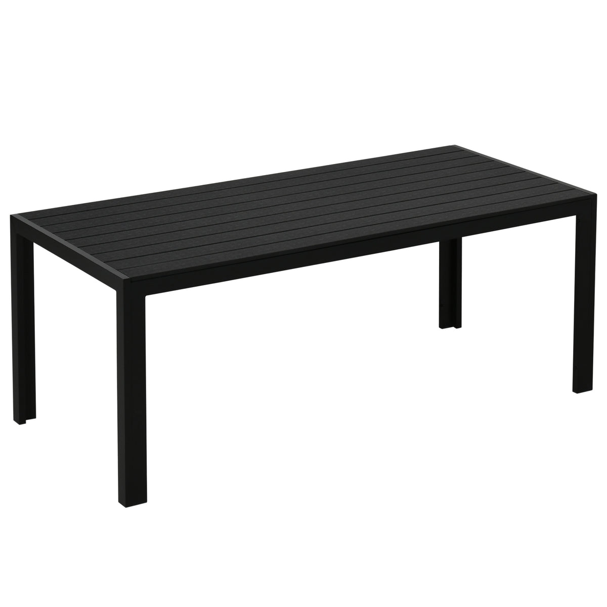 Garden Table Aluminum Table Garden Terrace Wood-Plastic Polywood Black