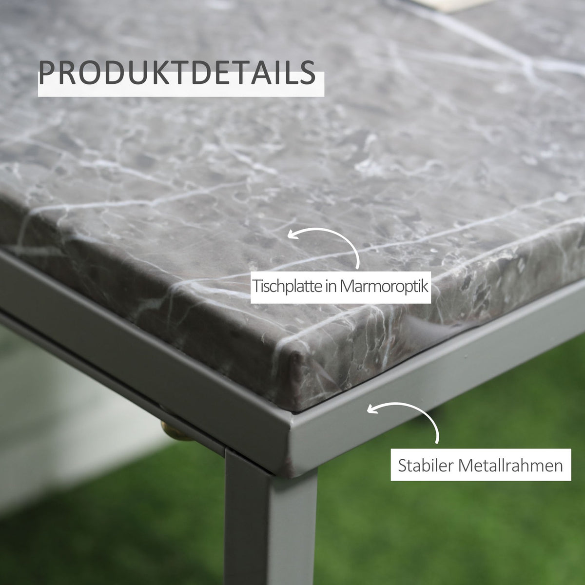 Garden Table Side Table Coffee Table Outdoor Indoor With Metal Frame For Garden Terrace Balcony In Industrial Design Stable 40 X 40 X 50 Cm