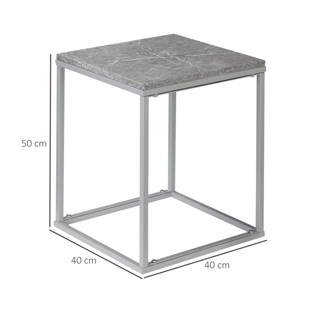 Garden Table Side Table Coffee Table Outdoor Indoor With Metal Frame For Garden Terrace Balcony In Industrial Design Stable 40 X 40 X 50 Cm