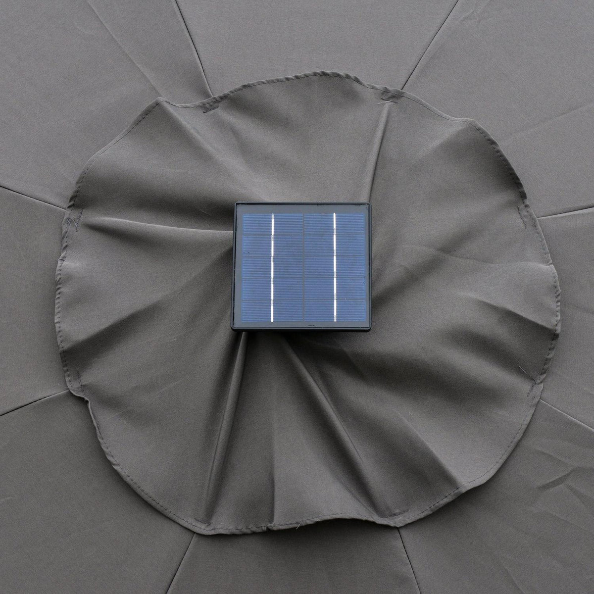 Garden Umbrella Solar Lighting Led Steel Aluminum Polyester Dark Gray Ø270X245Hcm
