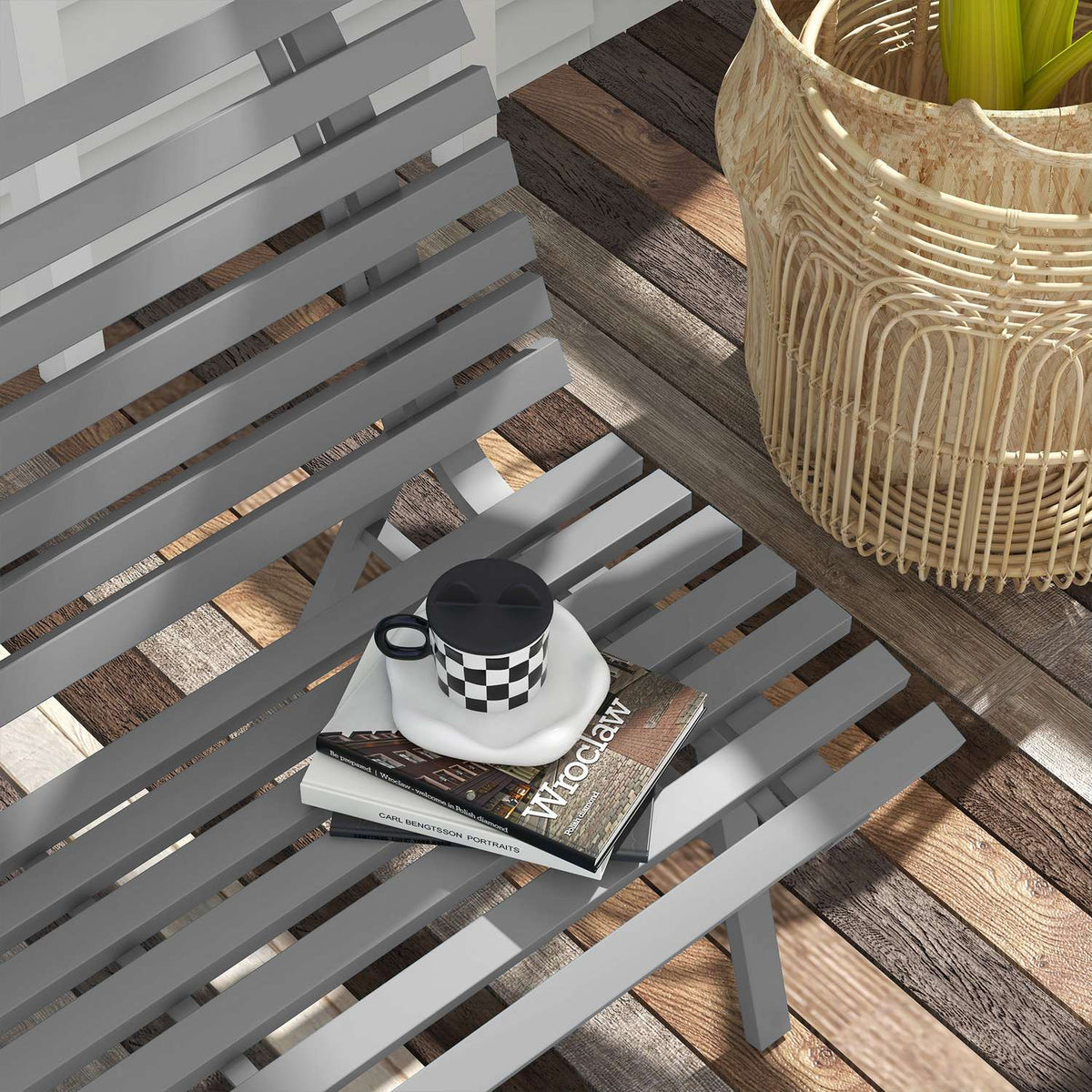 Garden bench 2 seater park bench with backrest made of aluminum 123x67x79cm gray for garden terrace balcony