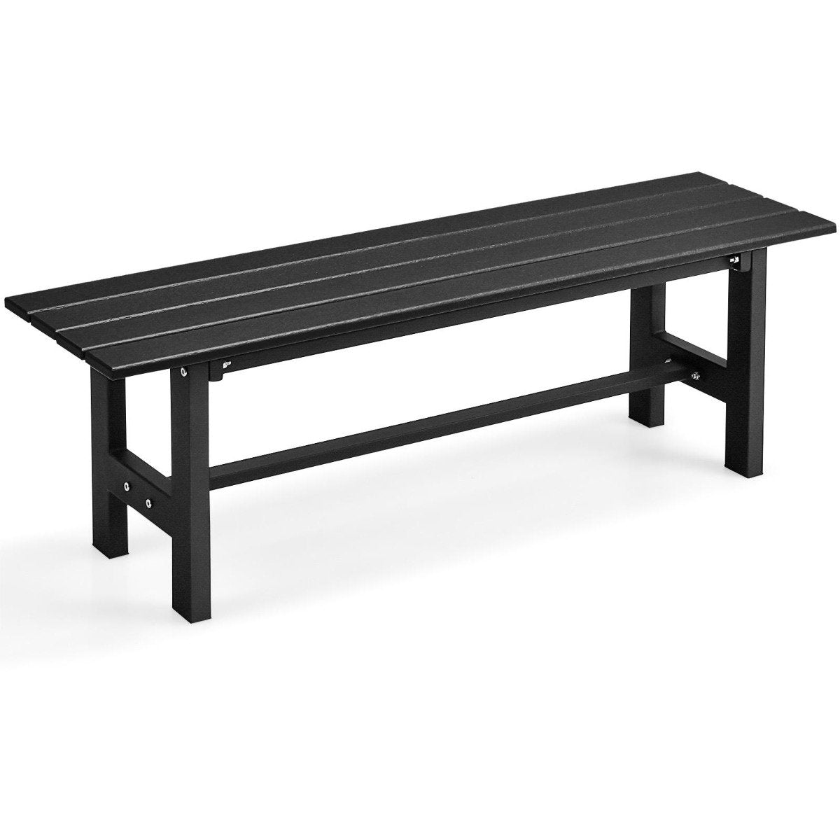 Garden bench for 2 people with a slatted seat that can hold up to 300kg, 120 x 36 x 40.5 cm, black