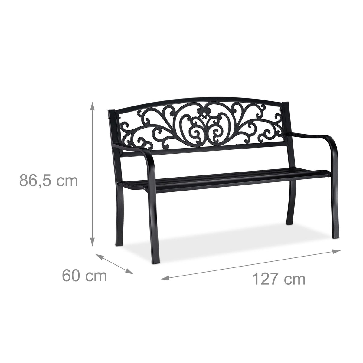 Garden bench metal ornament