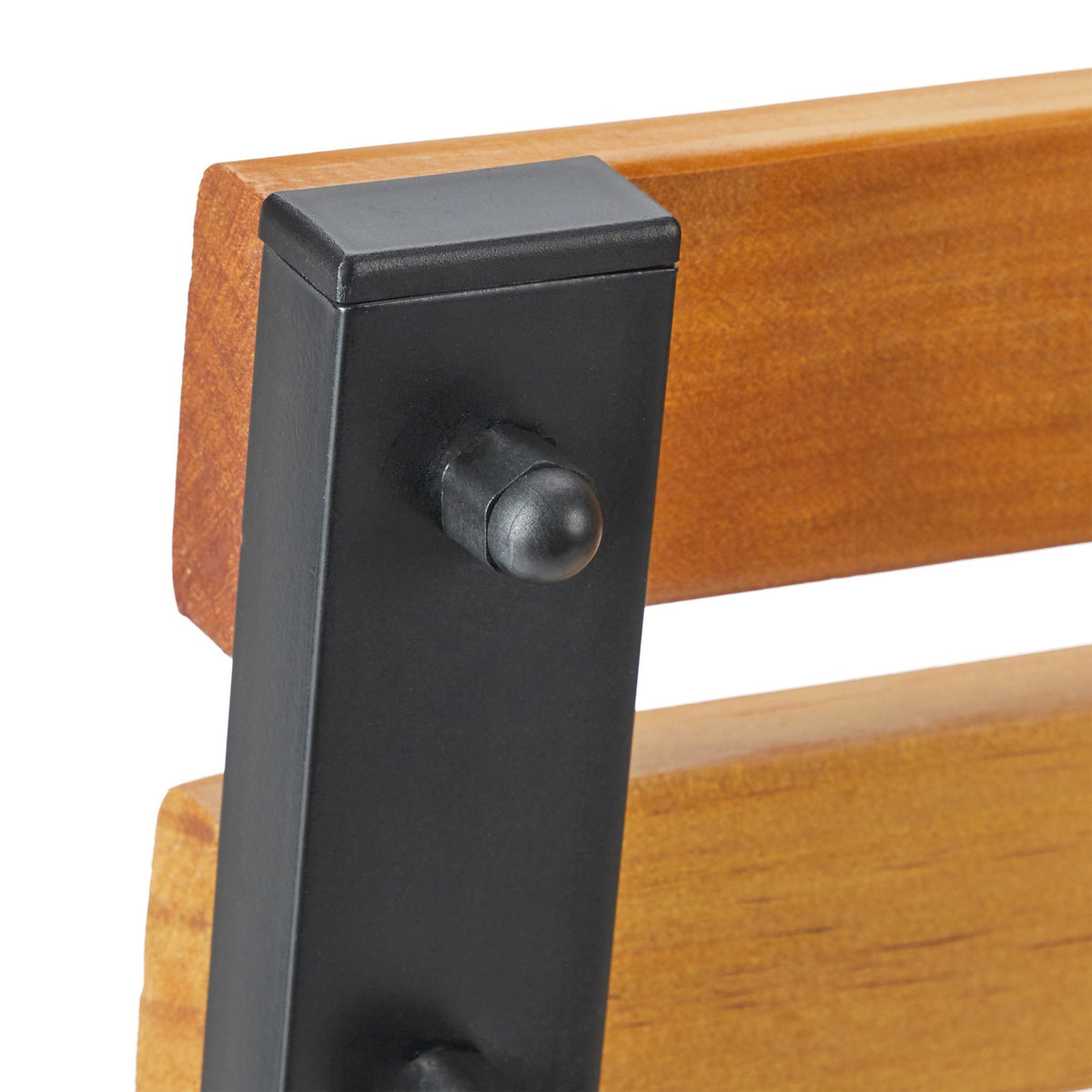 Garden bench steel frame & natural wood