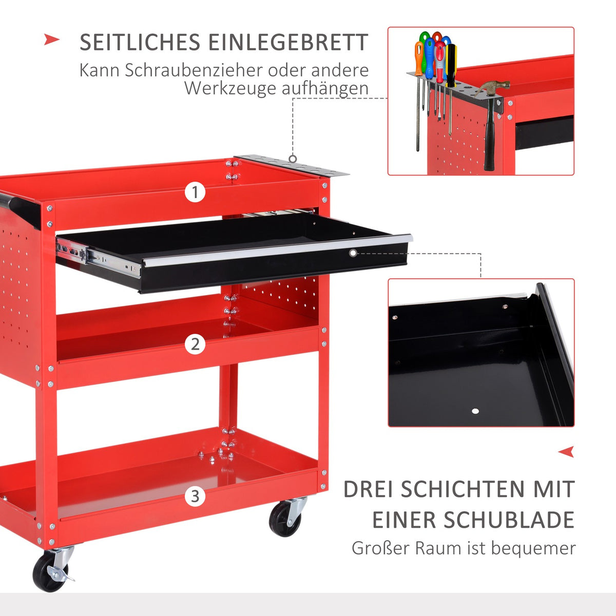 Garden bench with a load capacity of 60 kg, red, weatherproof and stable, ideal for the garden and terrace
