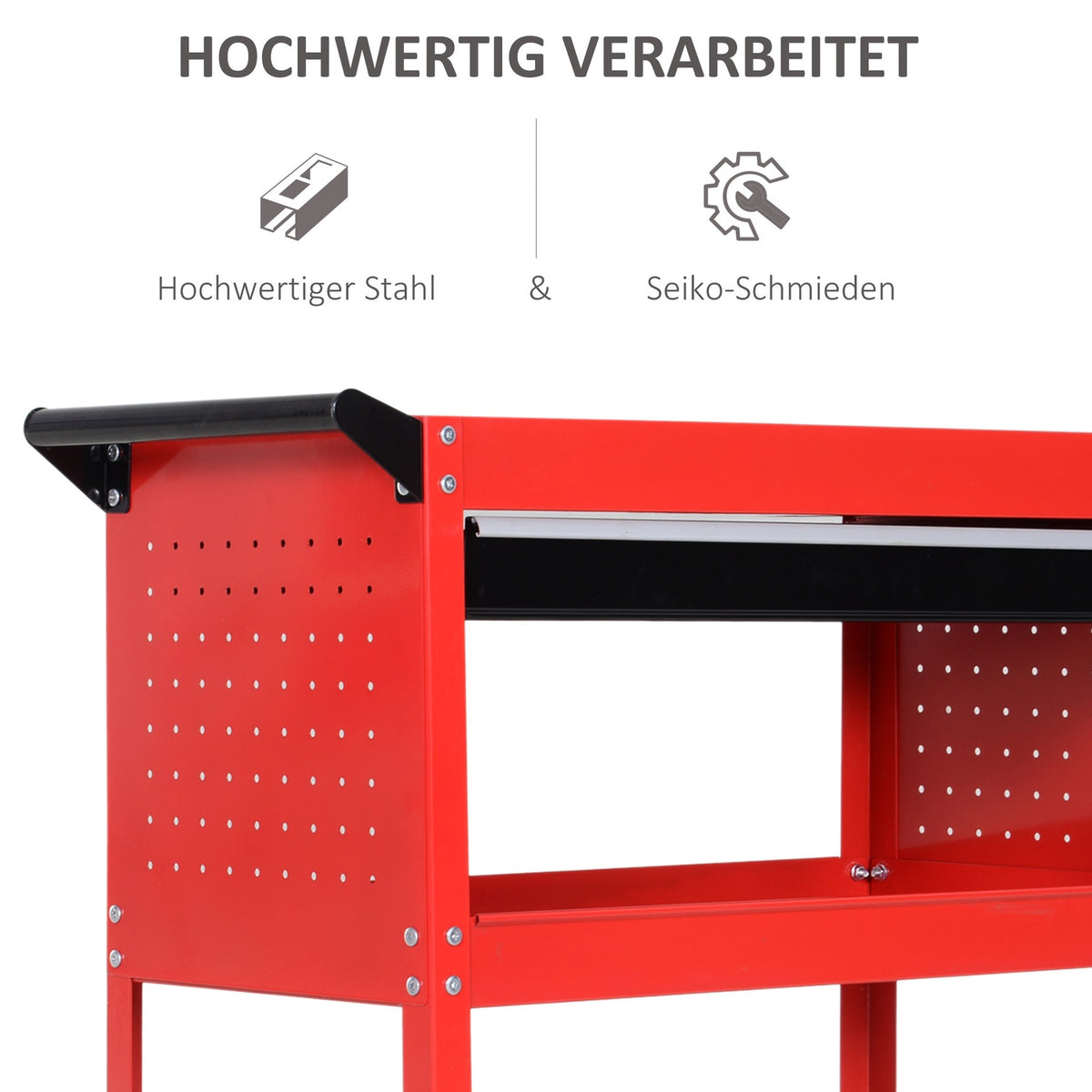 Garden bench with a load capacity of 60 kg, red, weatherproof and stable, ideal for the garden and terrace