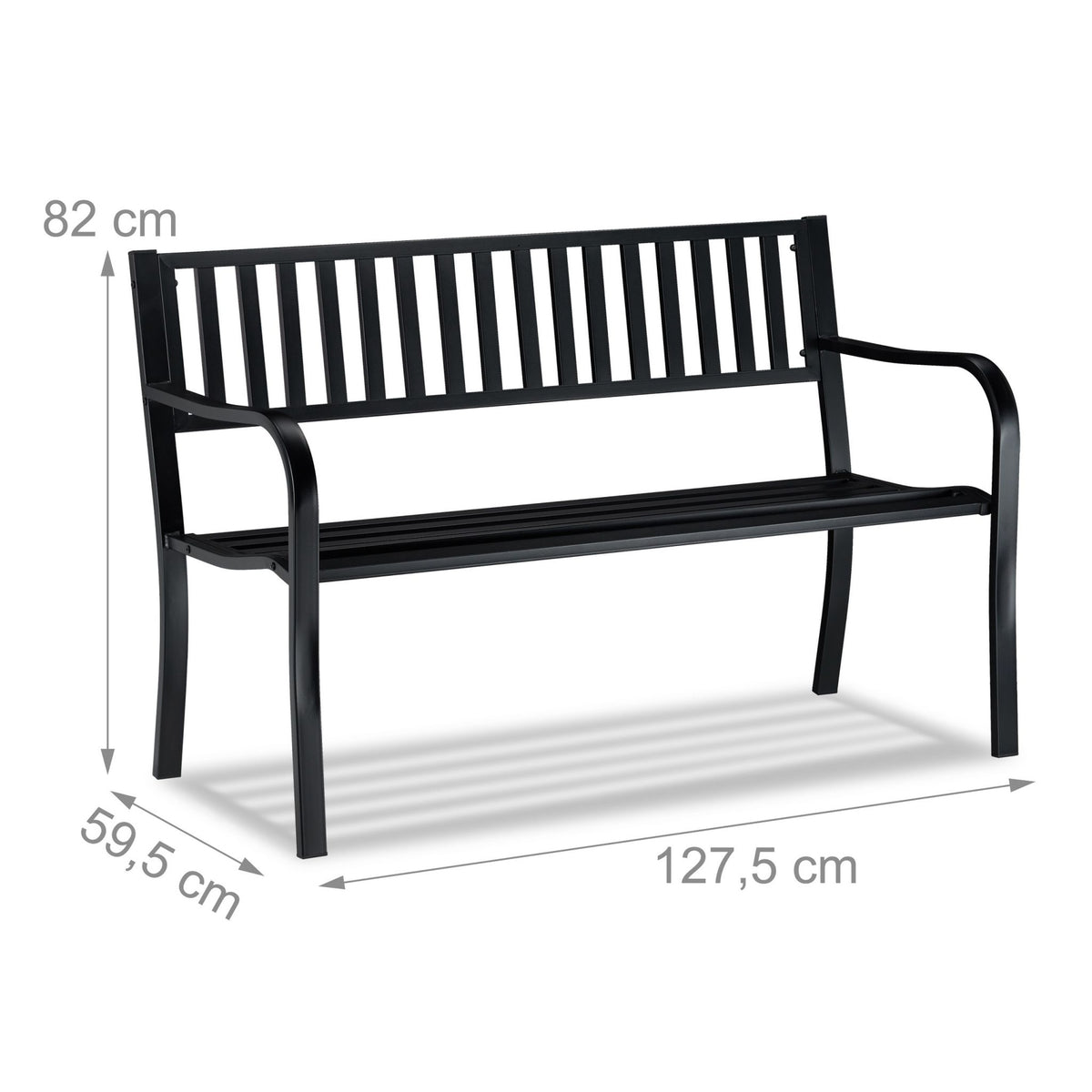 Garden bench with metal support
