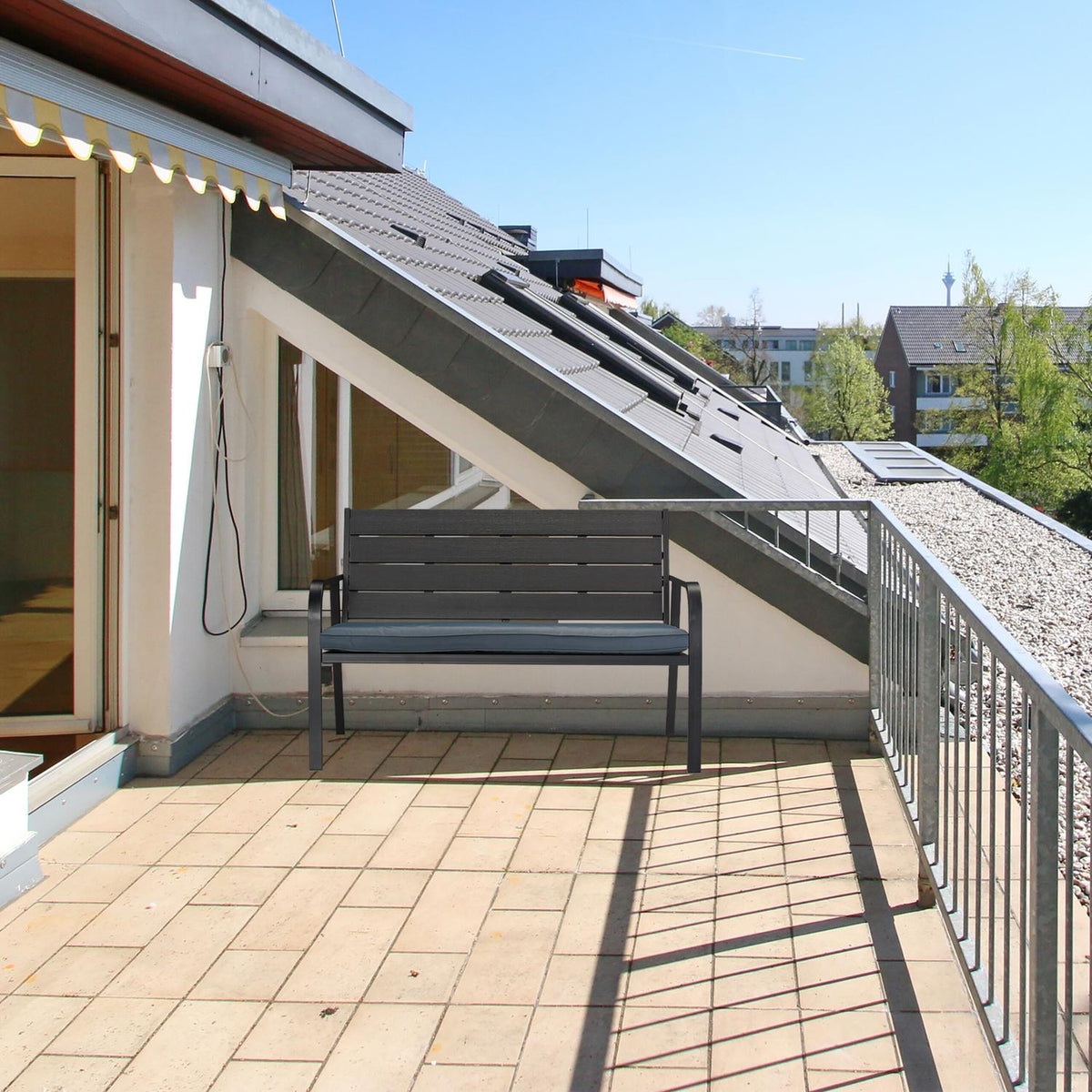 Garden bench with seat cover