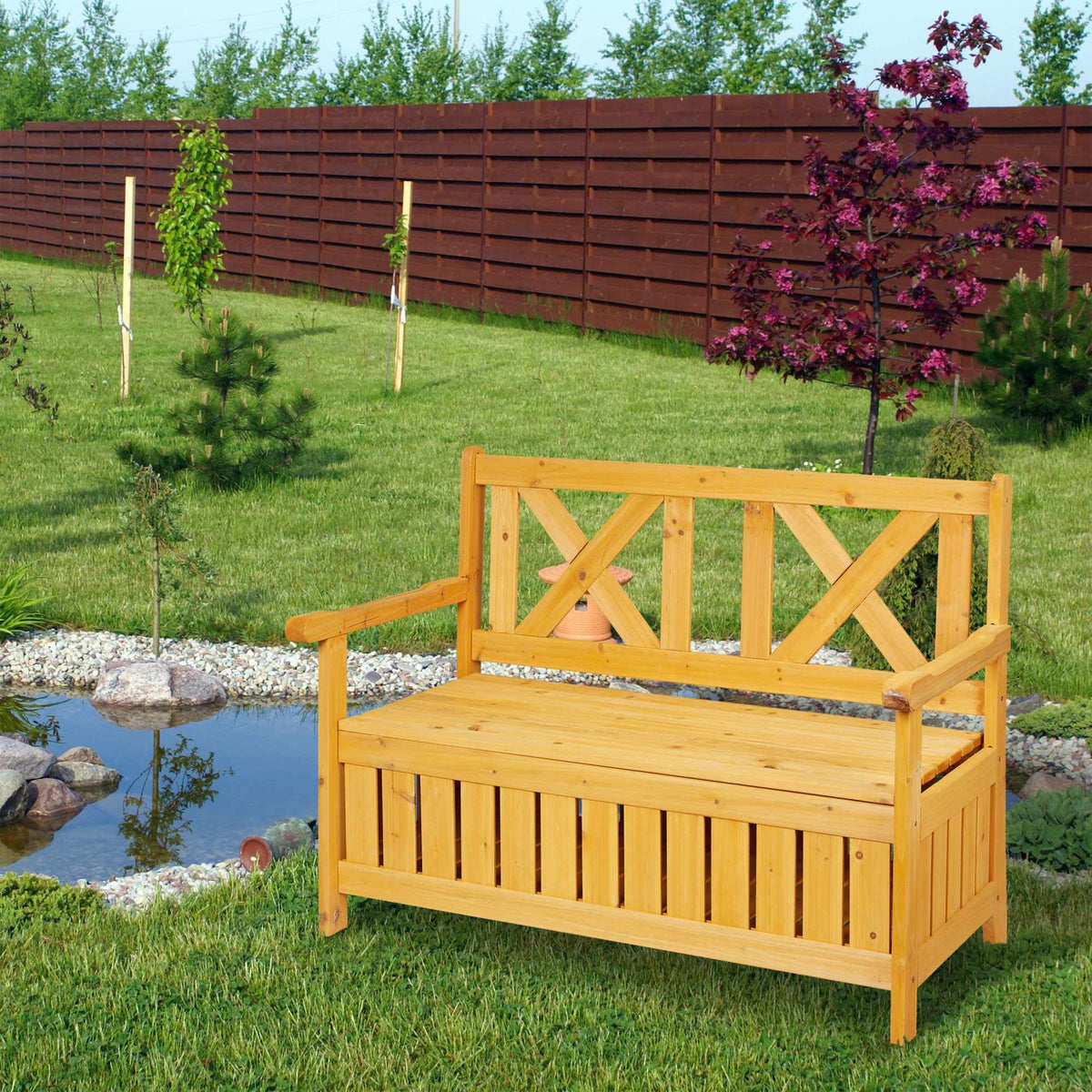 Garden bench with storage
