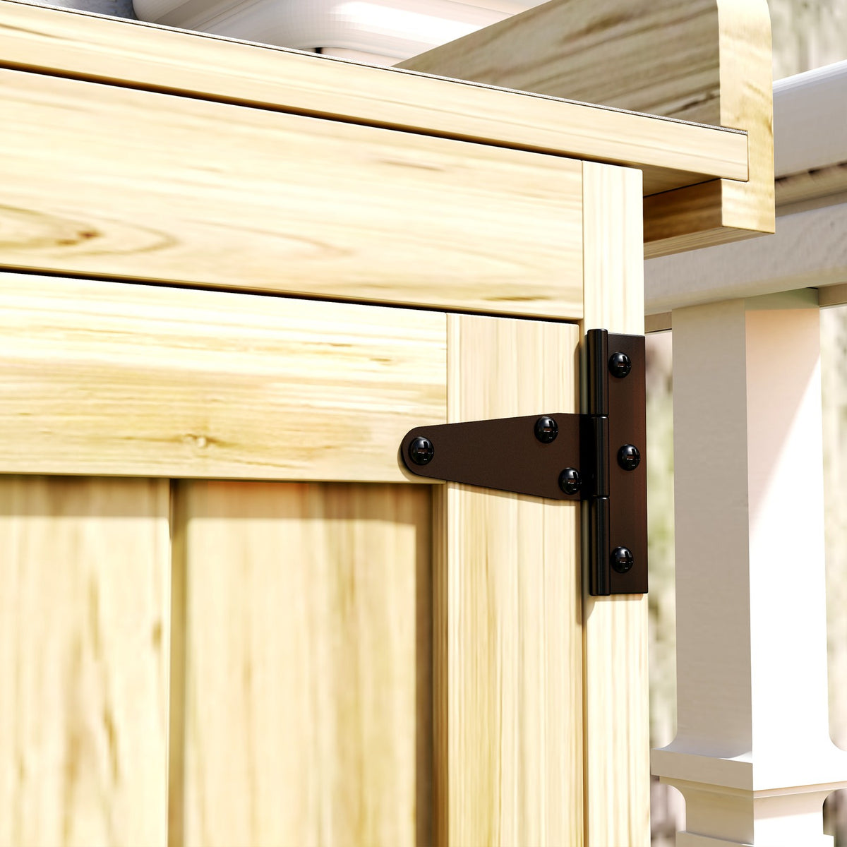 Garden cupboard wood, tool shed weatherproof 74x43x88cm, tool shed with folding roof shelves, work surface, tool cupboard, garden shed tool cupboard garden shed for garden, terrace, wood |