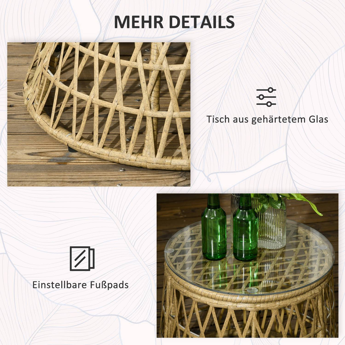 Garden furniture set 3 pieces. Bistro set with coffee table & 2 chairs, garden seating group with cushions, balcony furniture for terrace in yellow