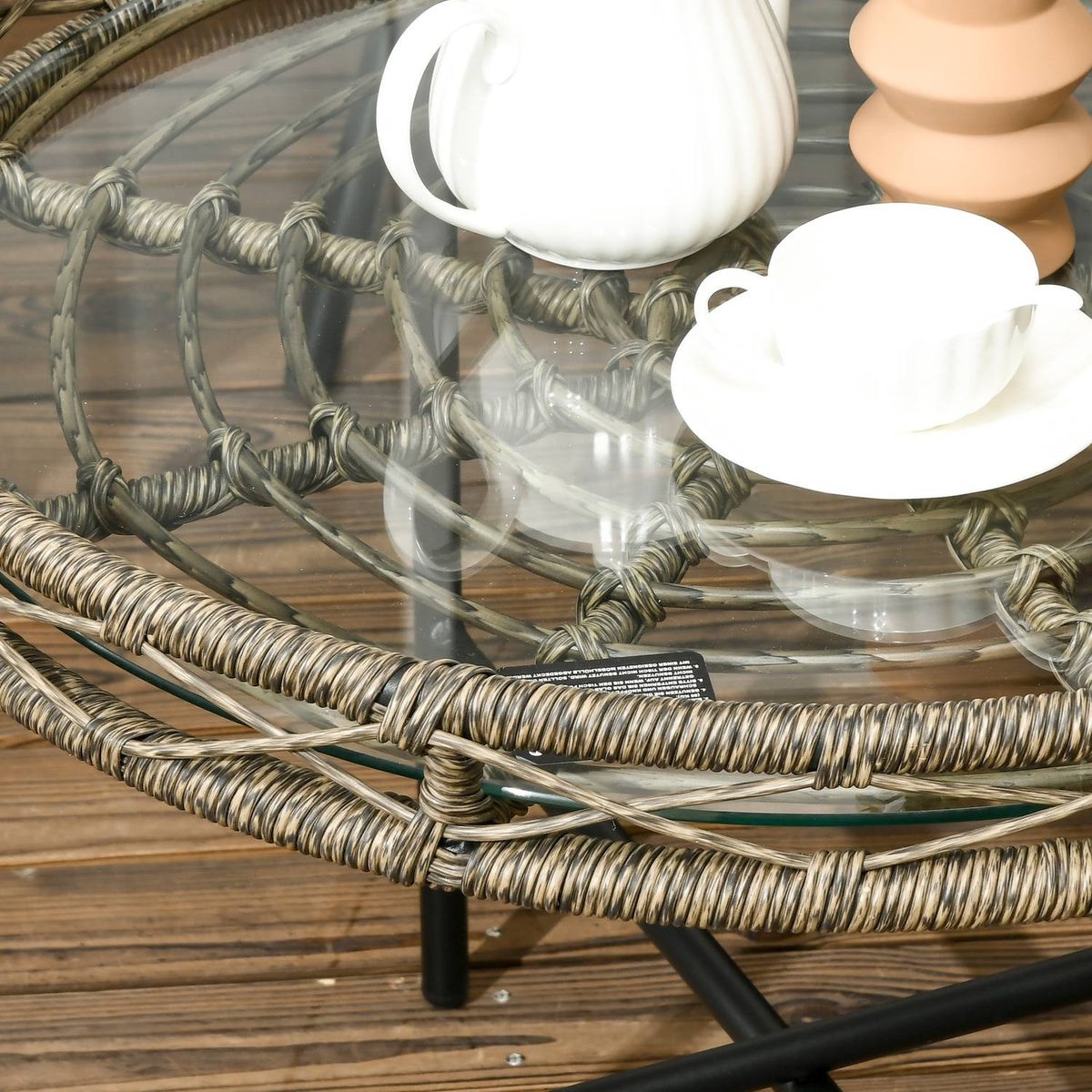 Garden furniture set 5 pieces rattan seating set with cushions 2 armchairs 2 coffee tables 1 double sofa Balcony furniture in boho style for 4 people aluminum brown