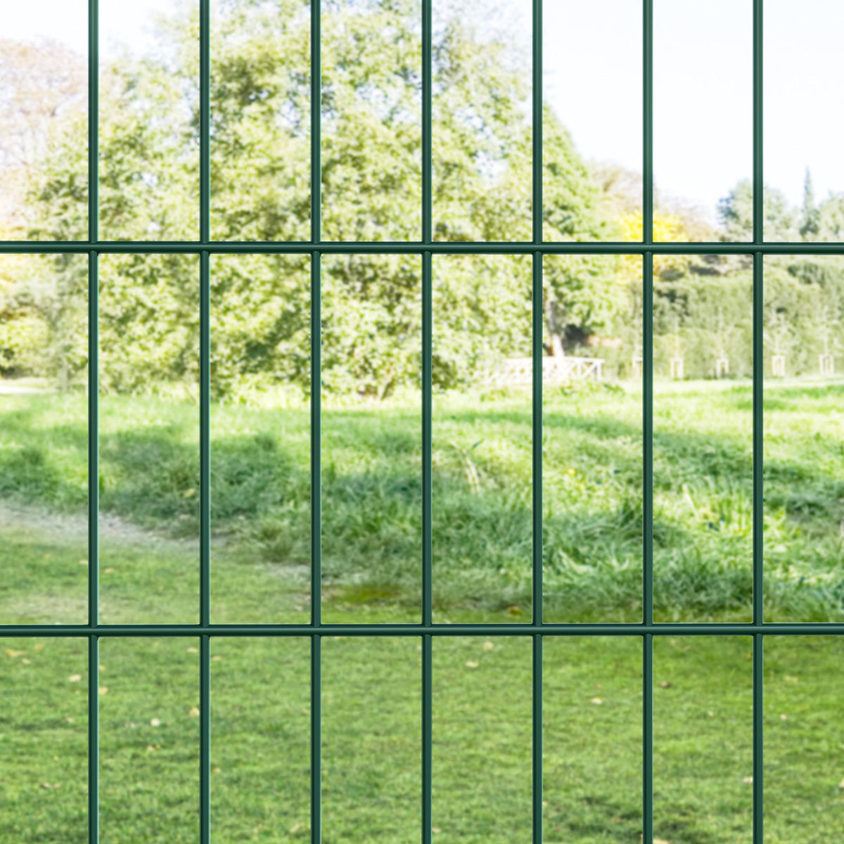 Garden gate made of steel, garden door with handle, lock, 3 keys, lockable, fence gate, 97 x 170 cm, yard gate, garden gate, gate for rod mesh fence, fence door for boundary fence, green