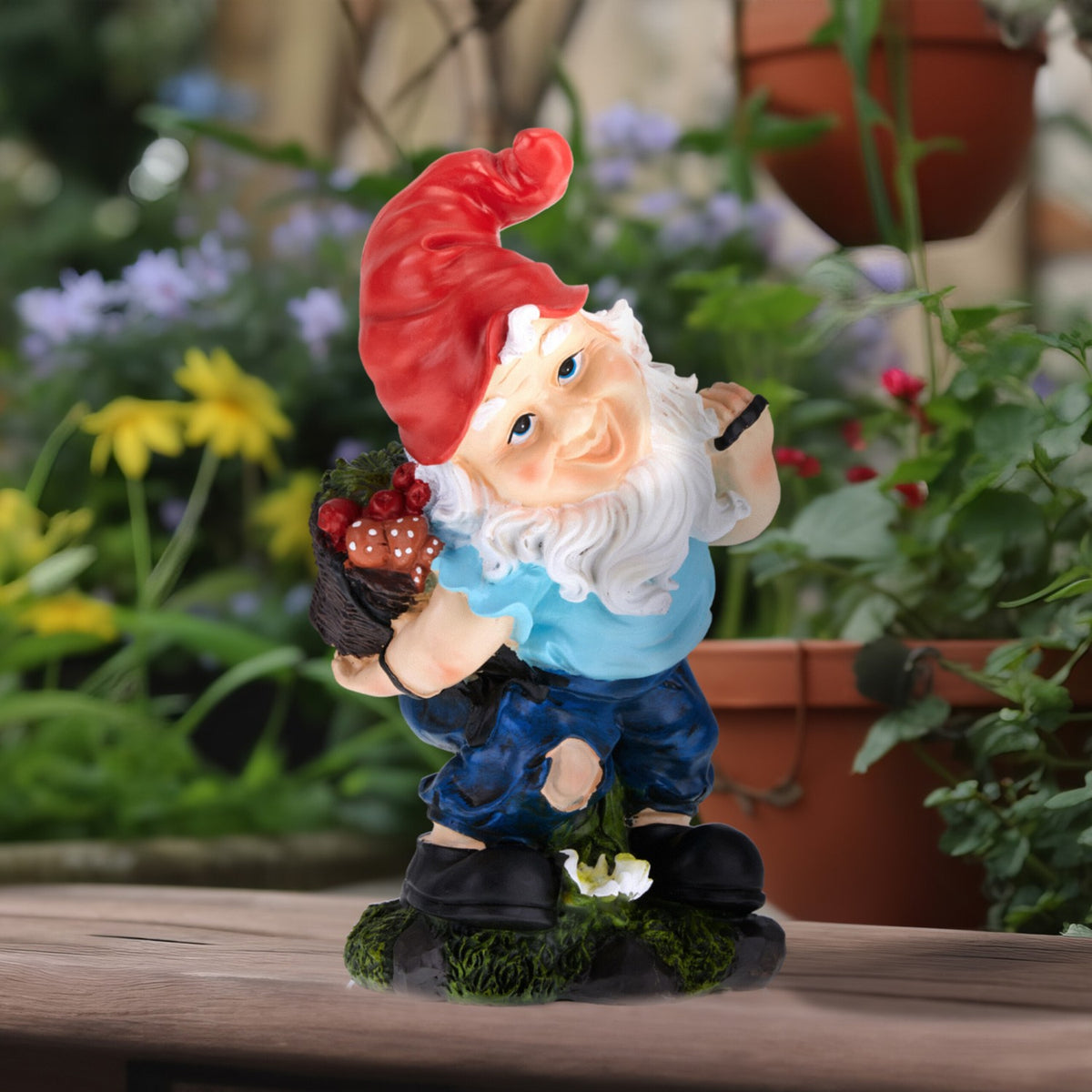 Garden gnome with harvest basket