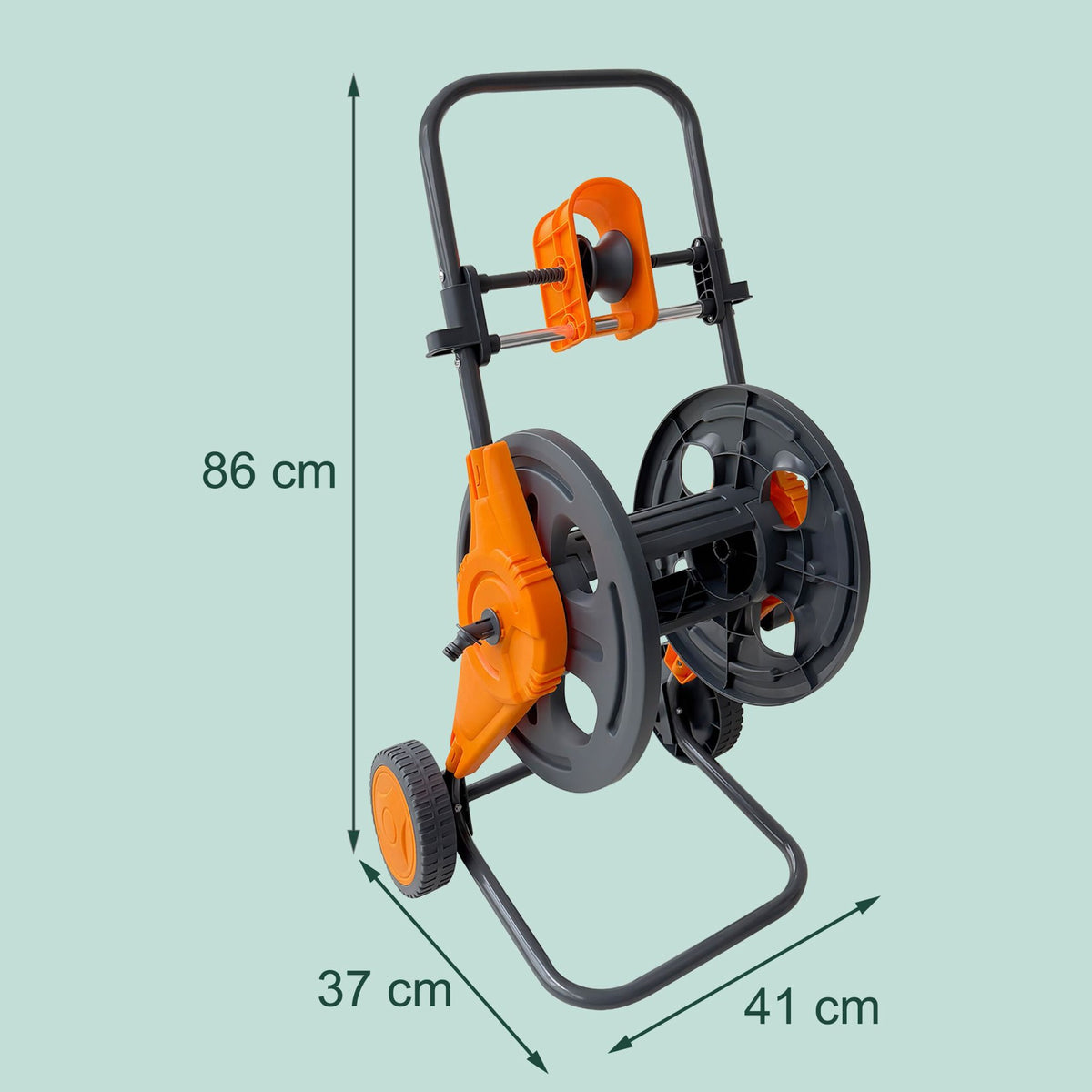 Garden hose reel and easy-to-use guide