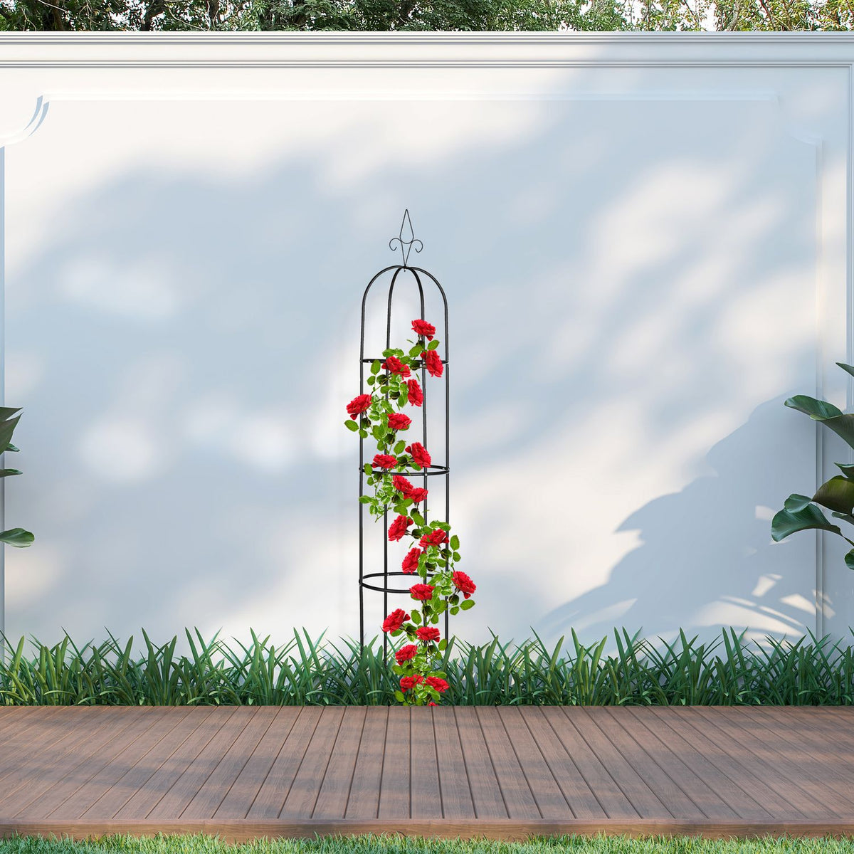 Garden obelisk 200 cm Black