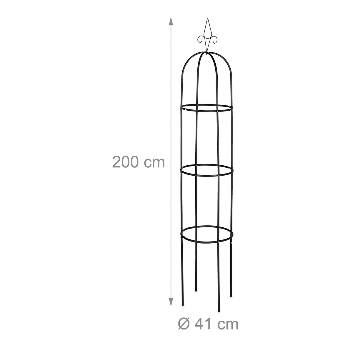 Garden obelisk 200 cm Black