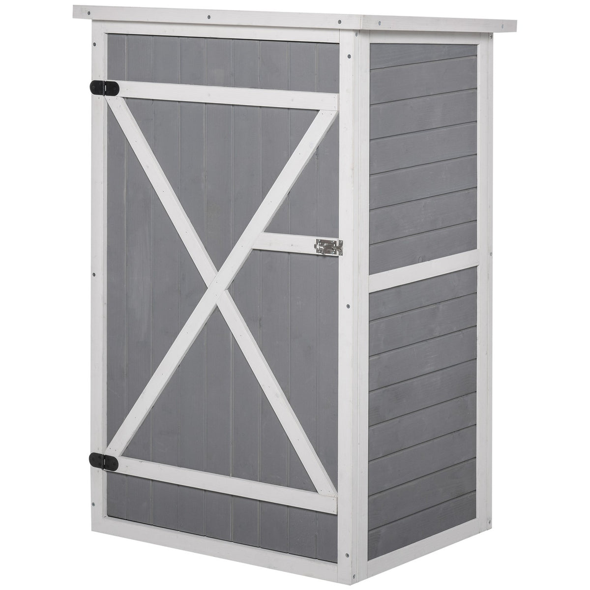 Garden shed tool shed shelves fir black + gray + white 75x56x115cm
